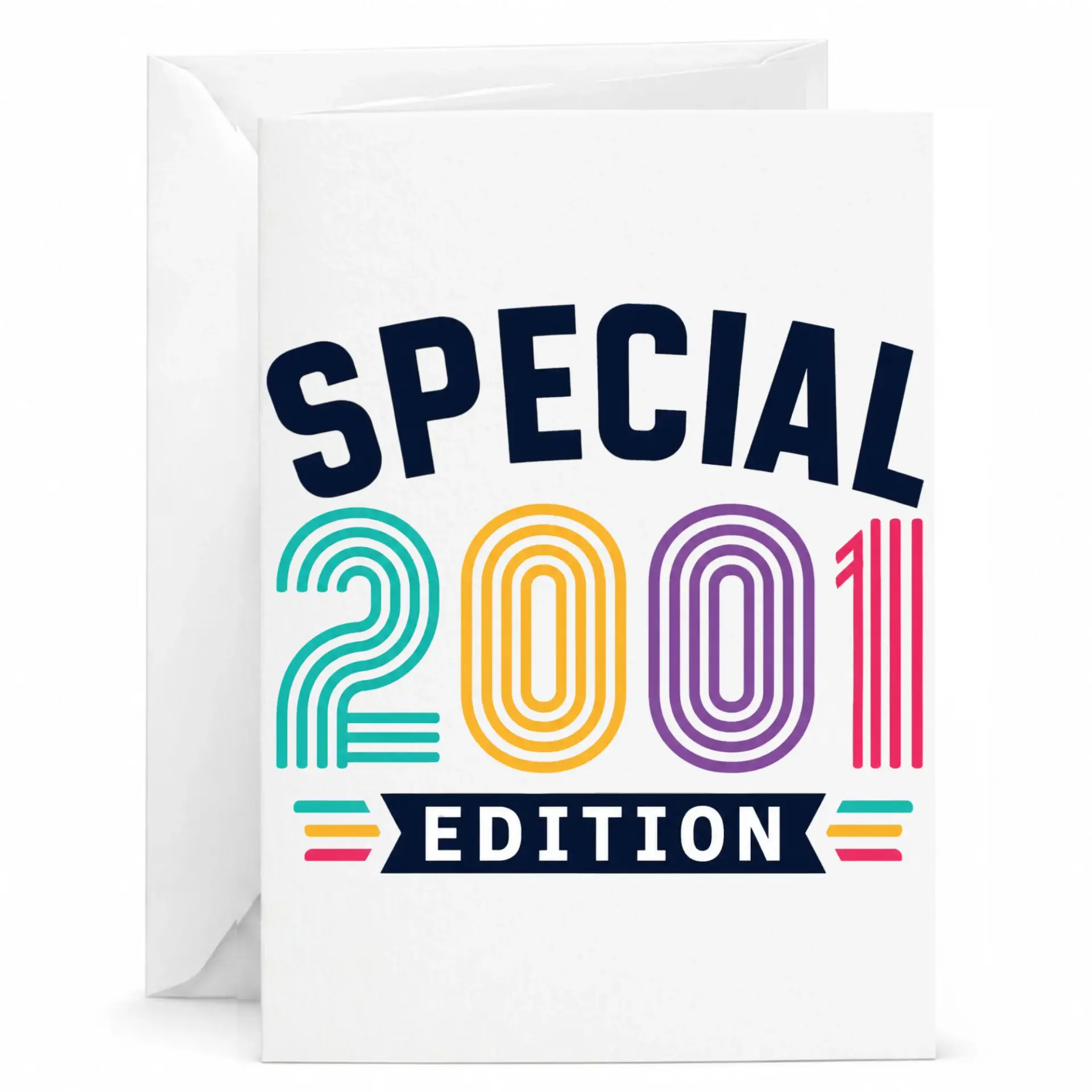 Birthday Card Special 2001 Edition Milestone Anniversary Celebration Greeting Card for Friends and Family