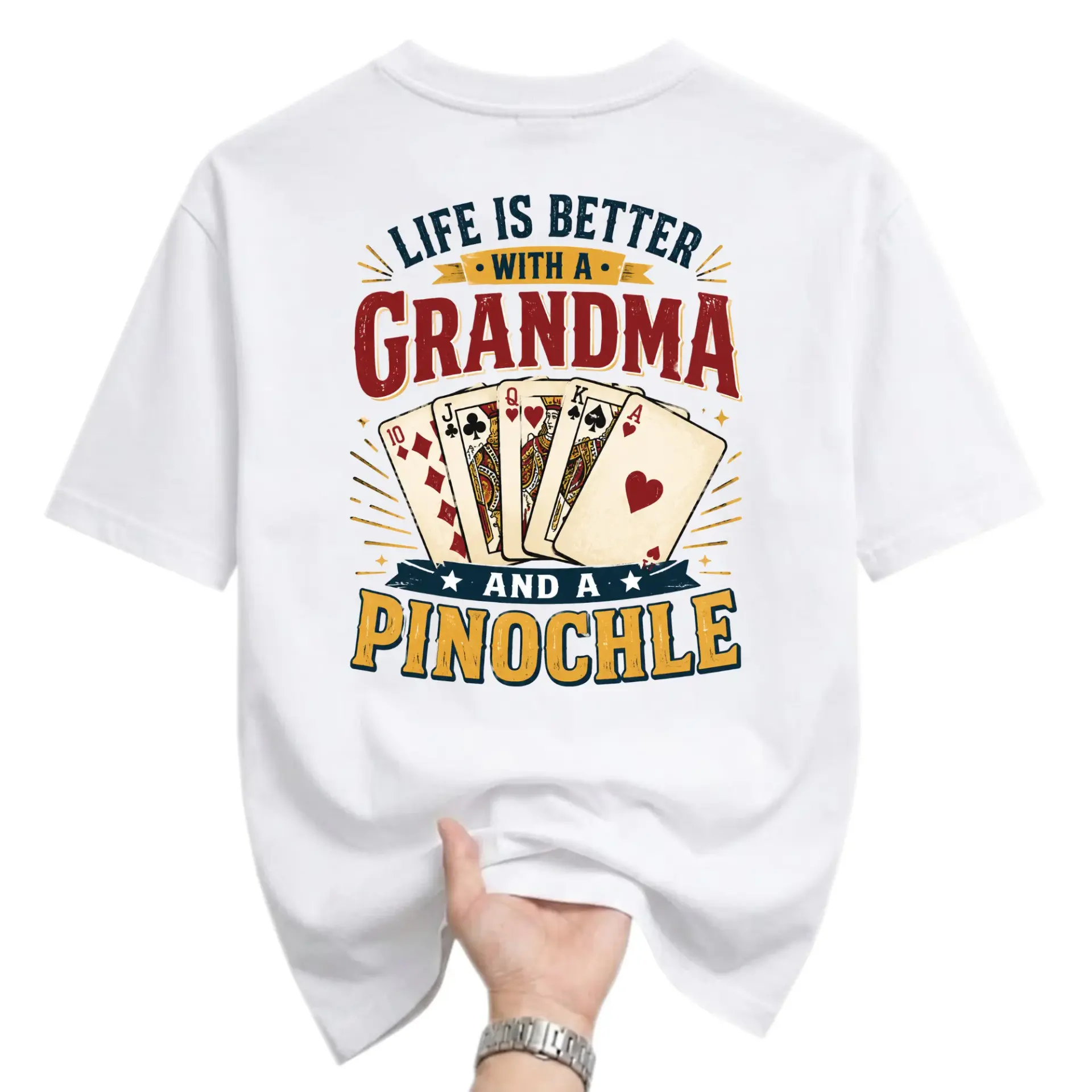 Funny Shirt Life Is Better with a Grandma and a Pinochle Card Game Graphic