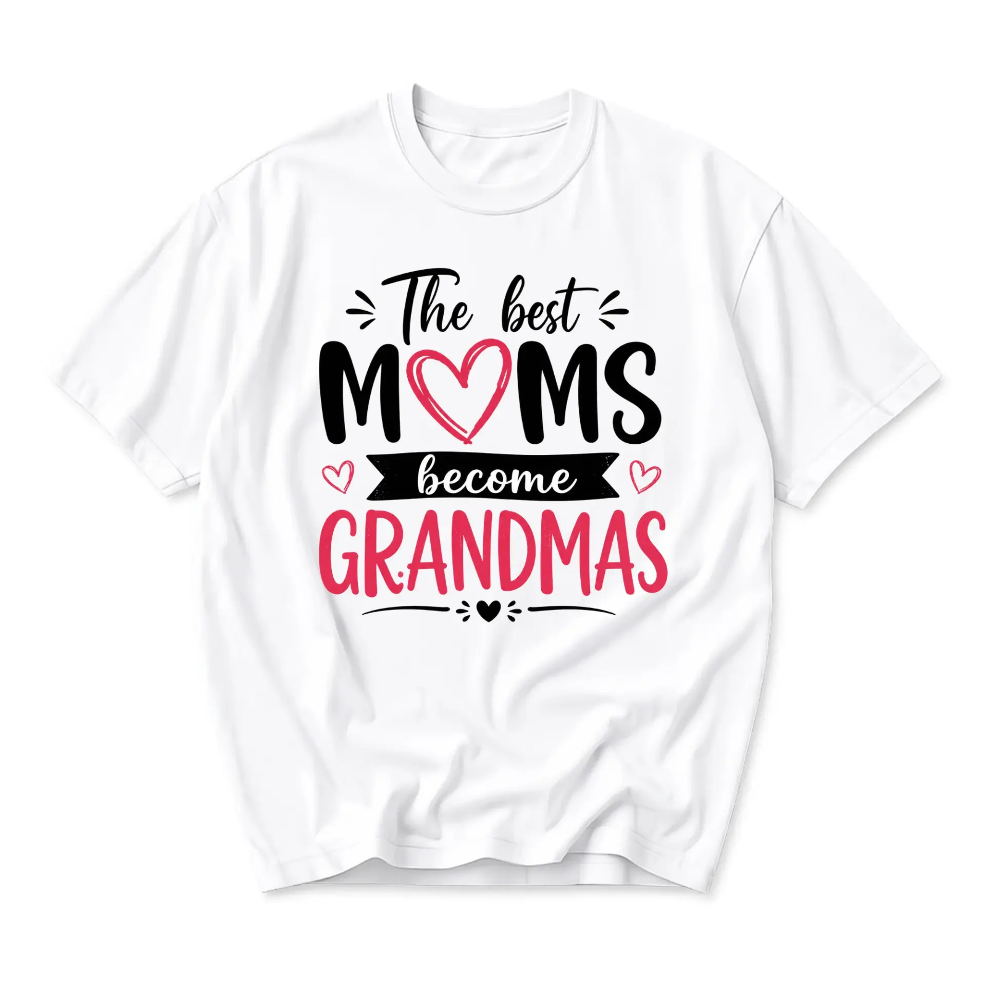 Graphic Tee the Best Moms Become Grandmas Shirt Casual Cotton Short Sleeve Crew Neck Unisex Apparel for Family Gift