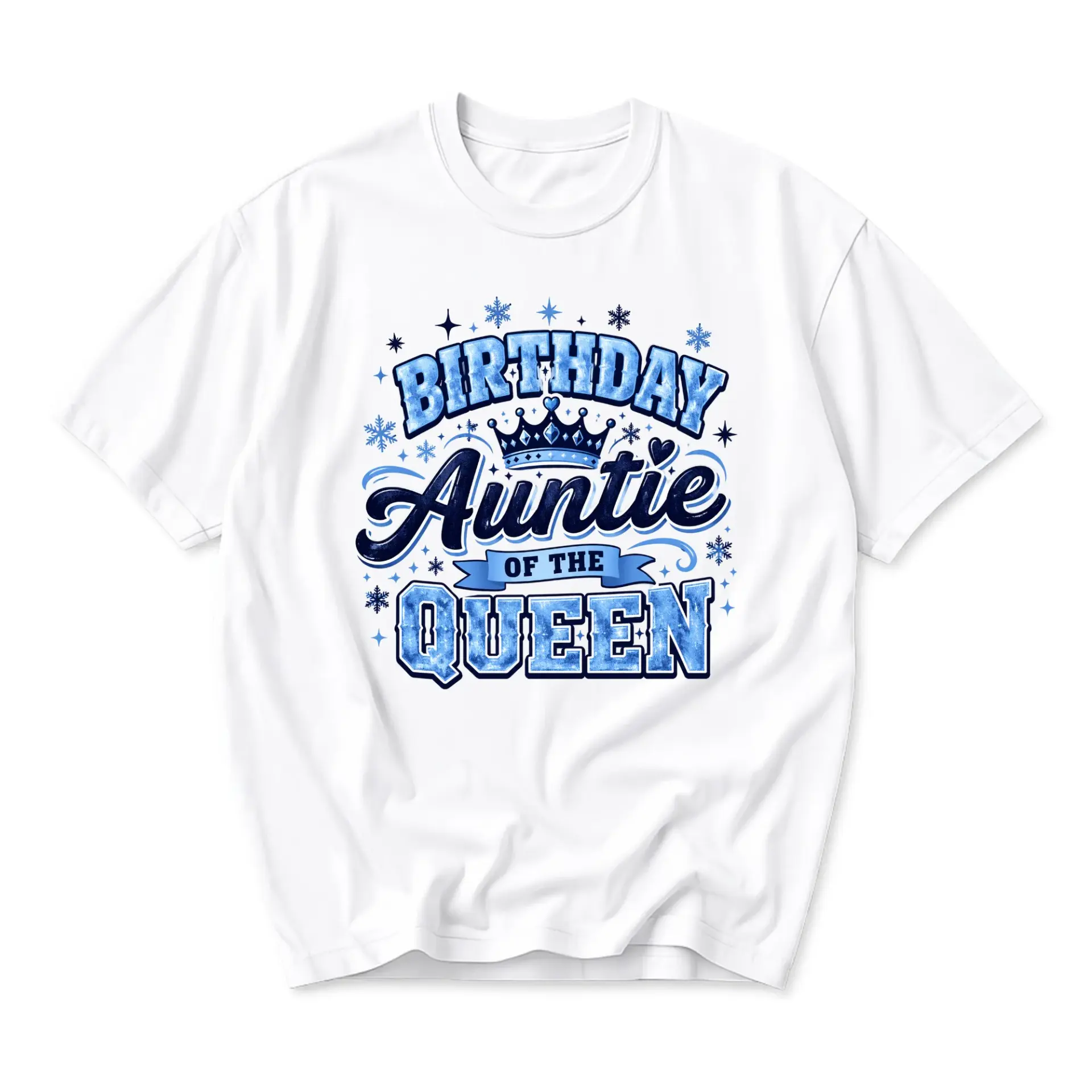 Graphic Tee Birthday Auntie of Shirt Stylish Celebration Apparel for Women Unisex Cotton Crew Neck Top White
