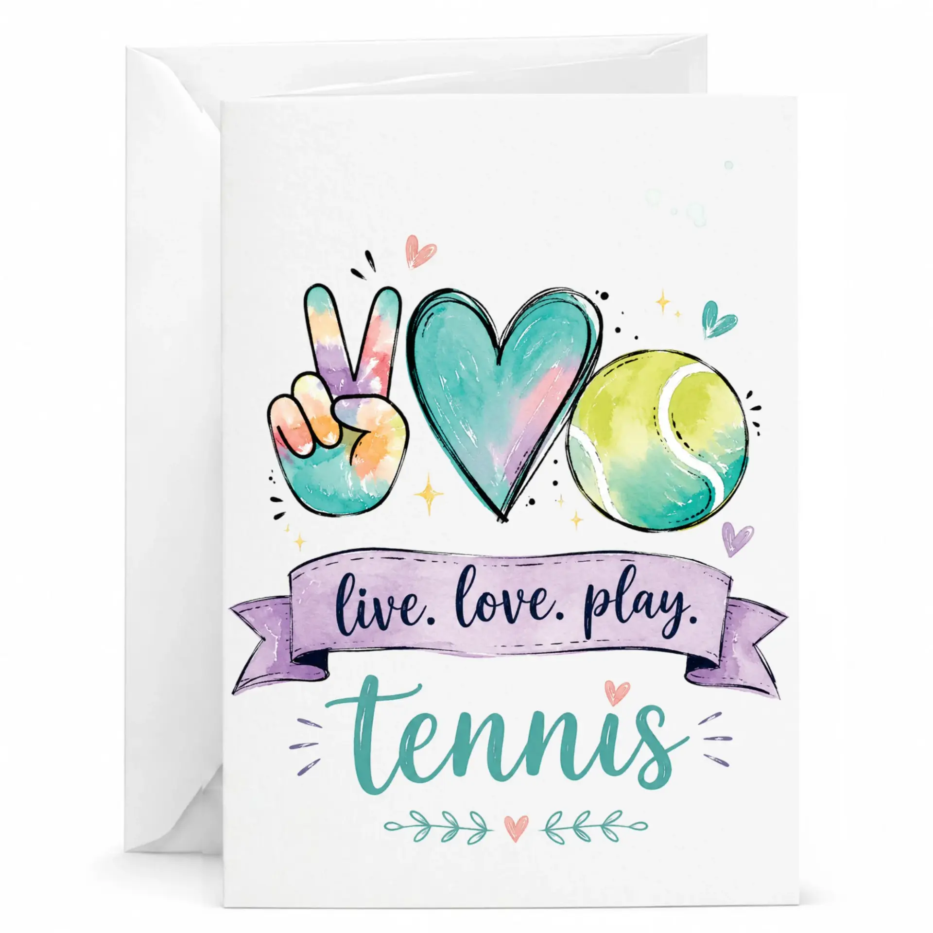 Greeting Card for Lovers Live Love Play Design Printed Stationery Birthdays and Special Occasions