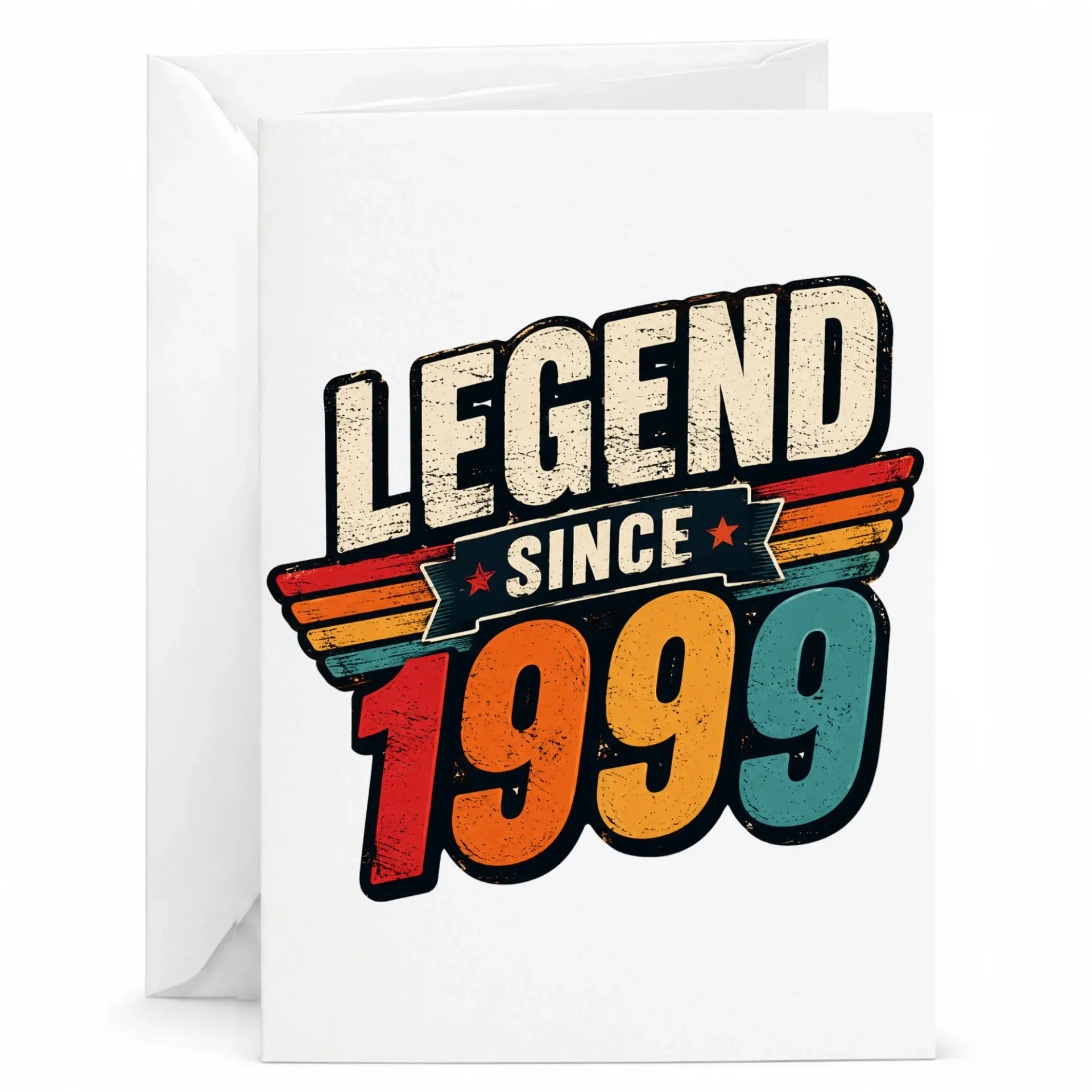 Birthday Card Legend Since 1999 Vintage Retro Style Greeting Card for Milestone Celebration and Special Anniversary