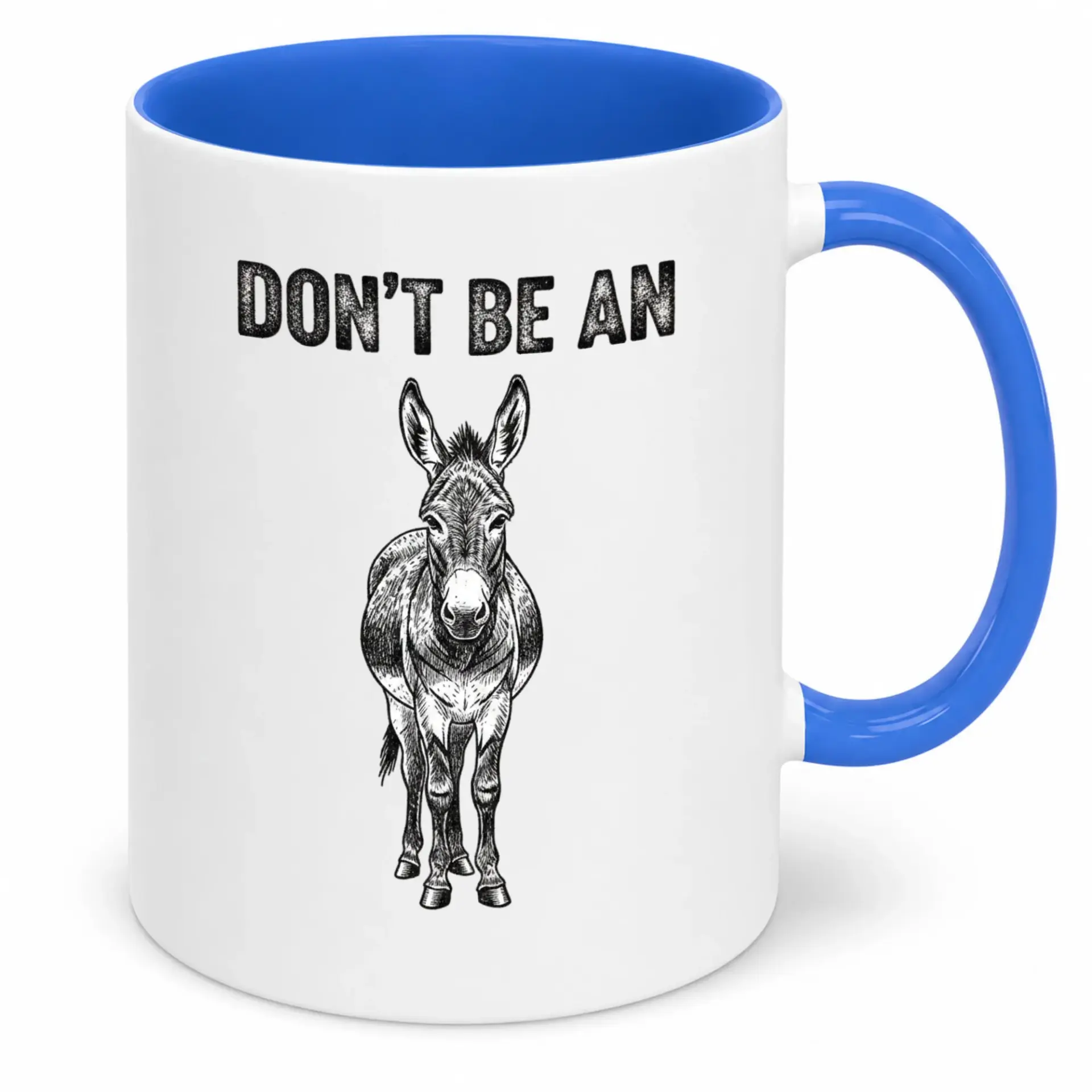 Funny Donkey Coffee Mug with Saying 'don't Be An' - Unique Ceramic Beverage Cup for Animal Lovers, Coworkers, or Sarcastic Humor Gift