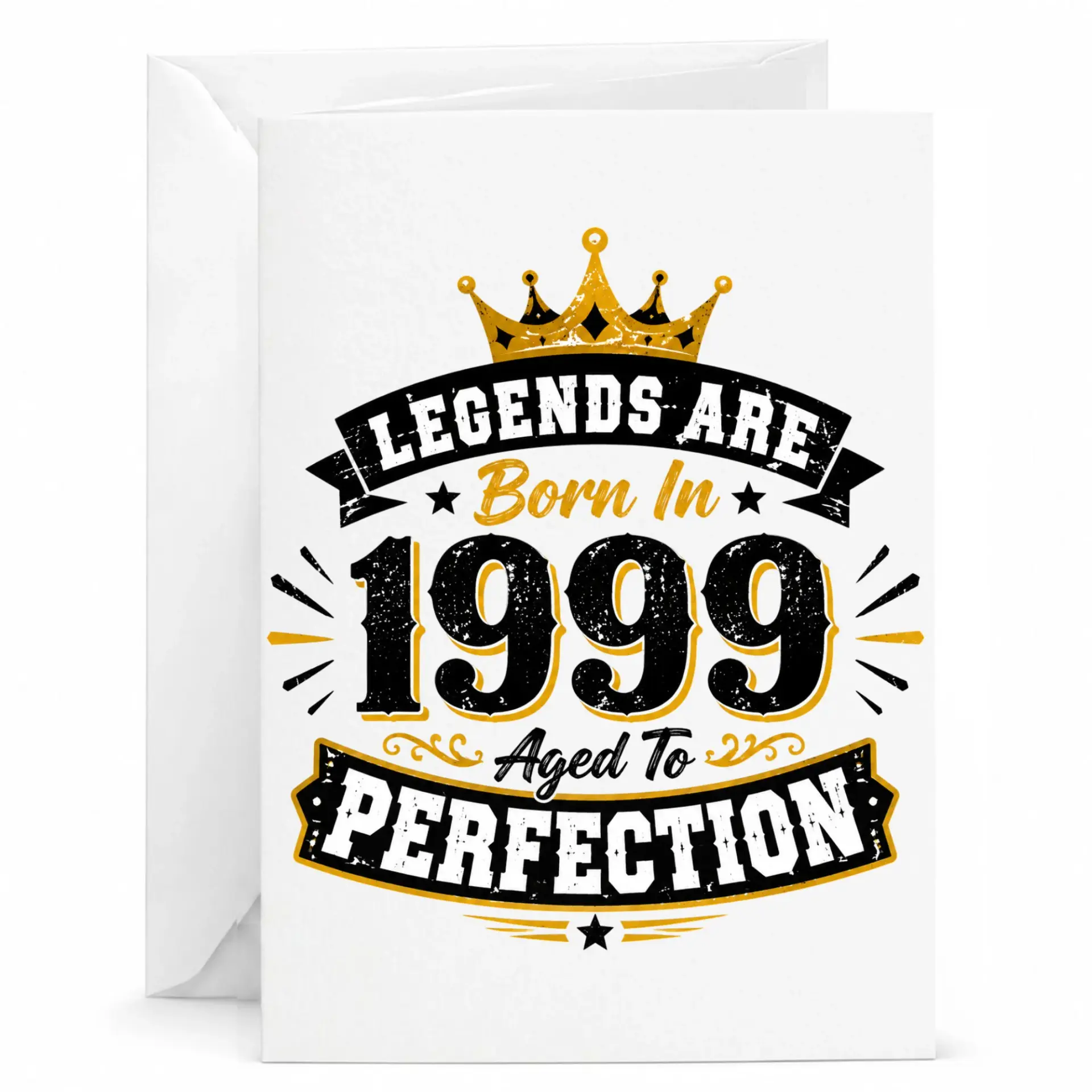 Greeting Card Legends Are Born in 1999 Aged to Perfection Design Birthday Card for Milestone Celebration