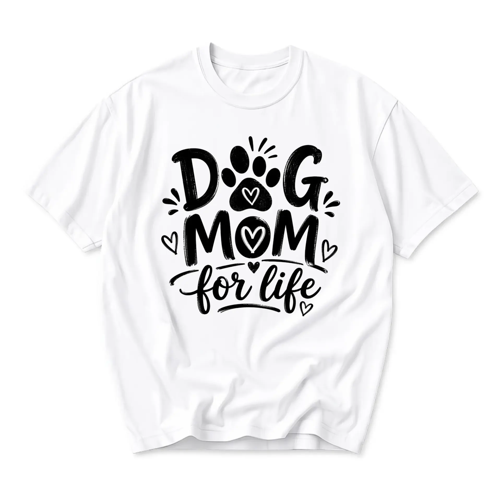 Dog Mom Unisex Graphic Printed T-Shirt Casual Everyday Short Sleeve Crew