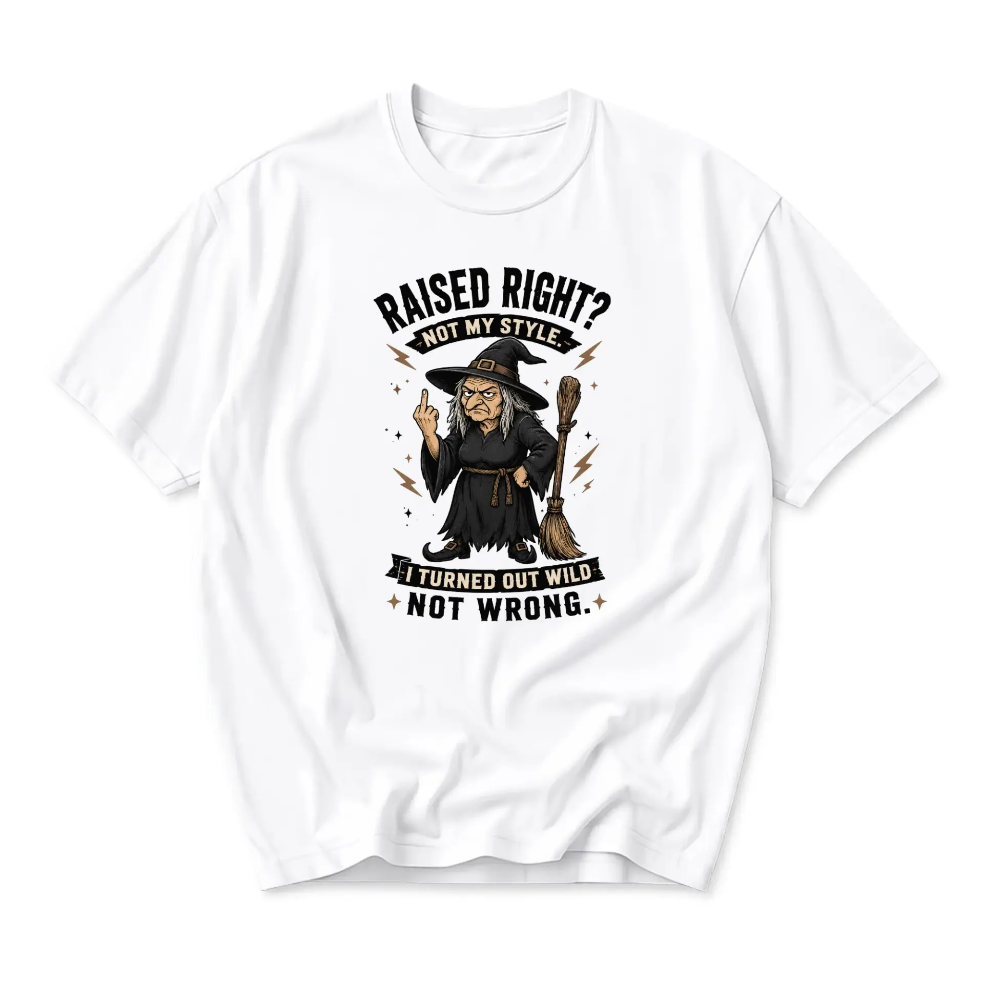 Funny Shirt Unisex Graphic Printed T-Shirt Featuring a Witch Character Design with Sarcastic Slogan for Casual Wear