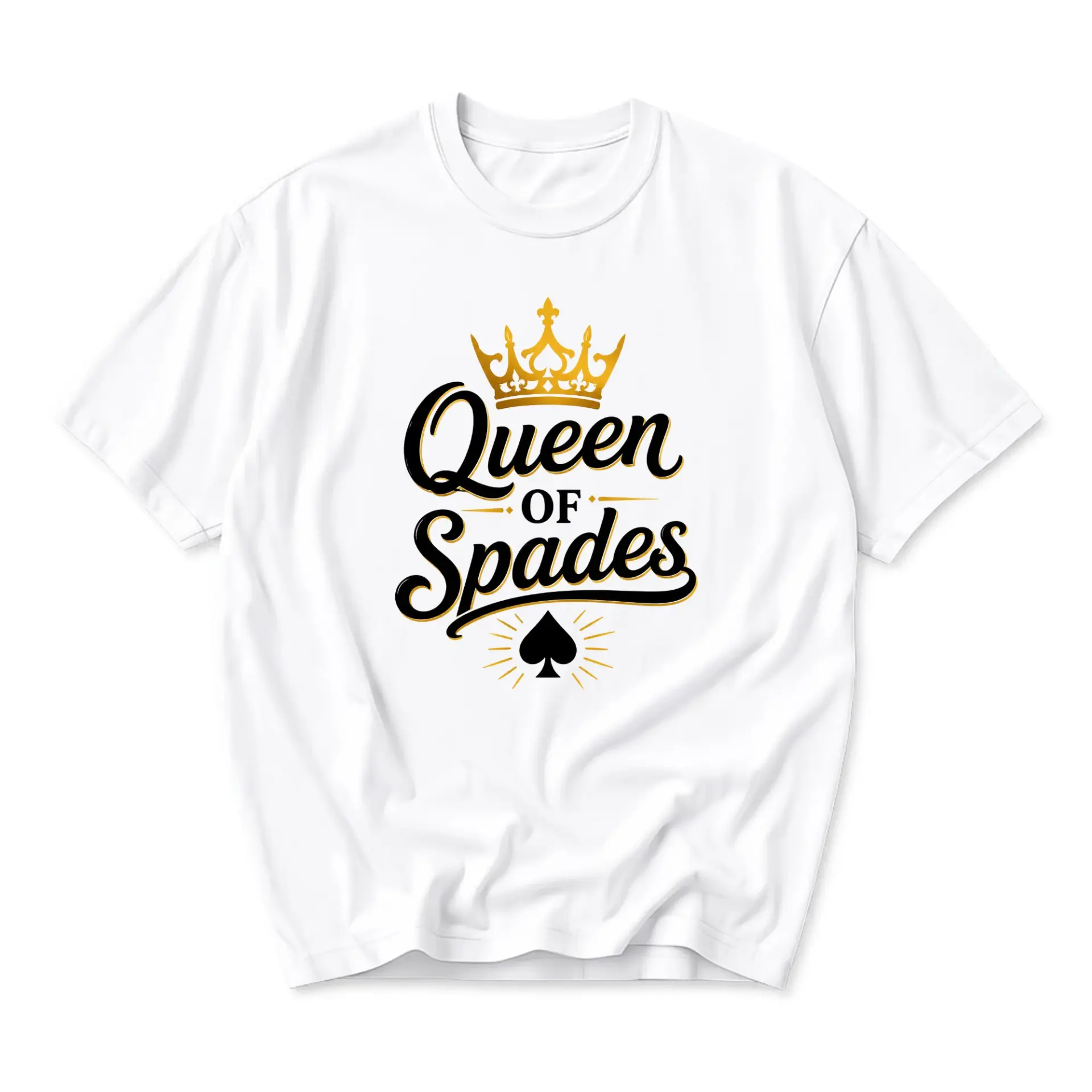 Graphic Tee Queen of Spades Playing Card Inspired Design Unisex Cotton Crew