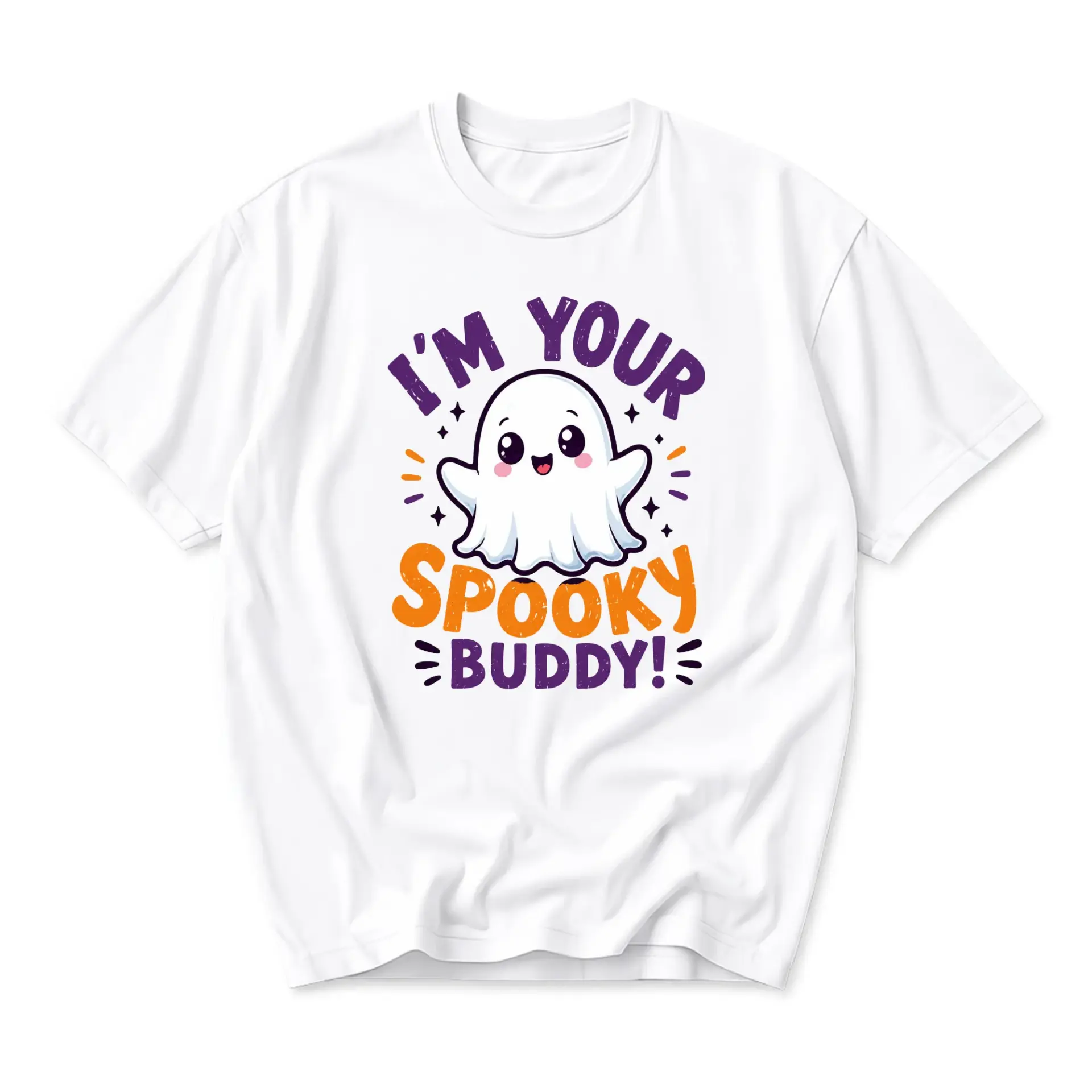 Funny Shirt Unisex Graphic Printed T-Shirt Featuring a Cute Ghost Character Design for Casual Autumn Season Wear