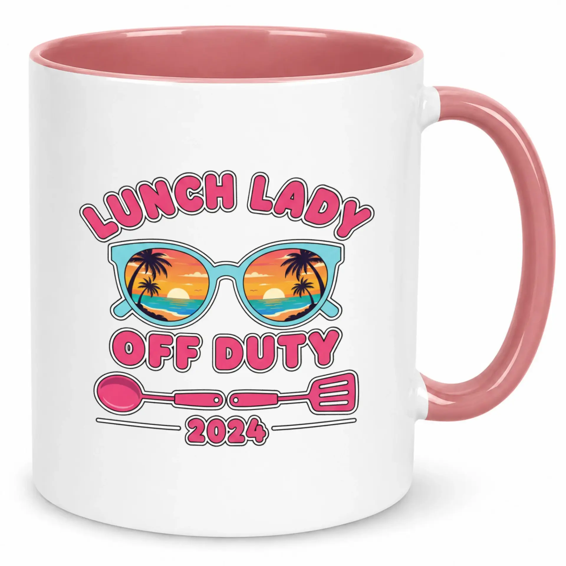 Lunch Lady Off Duty 2024 Funny Coffee Mug Ceramic Kitchen Gift Vacation Themed Drinkware Present