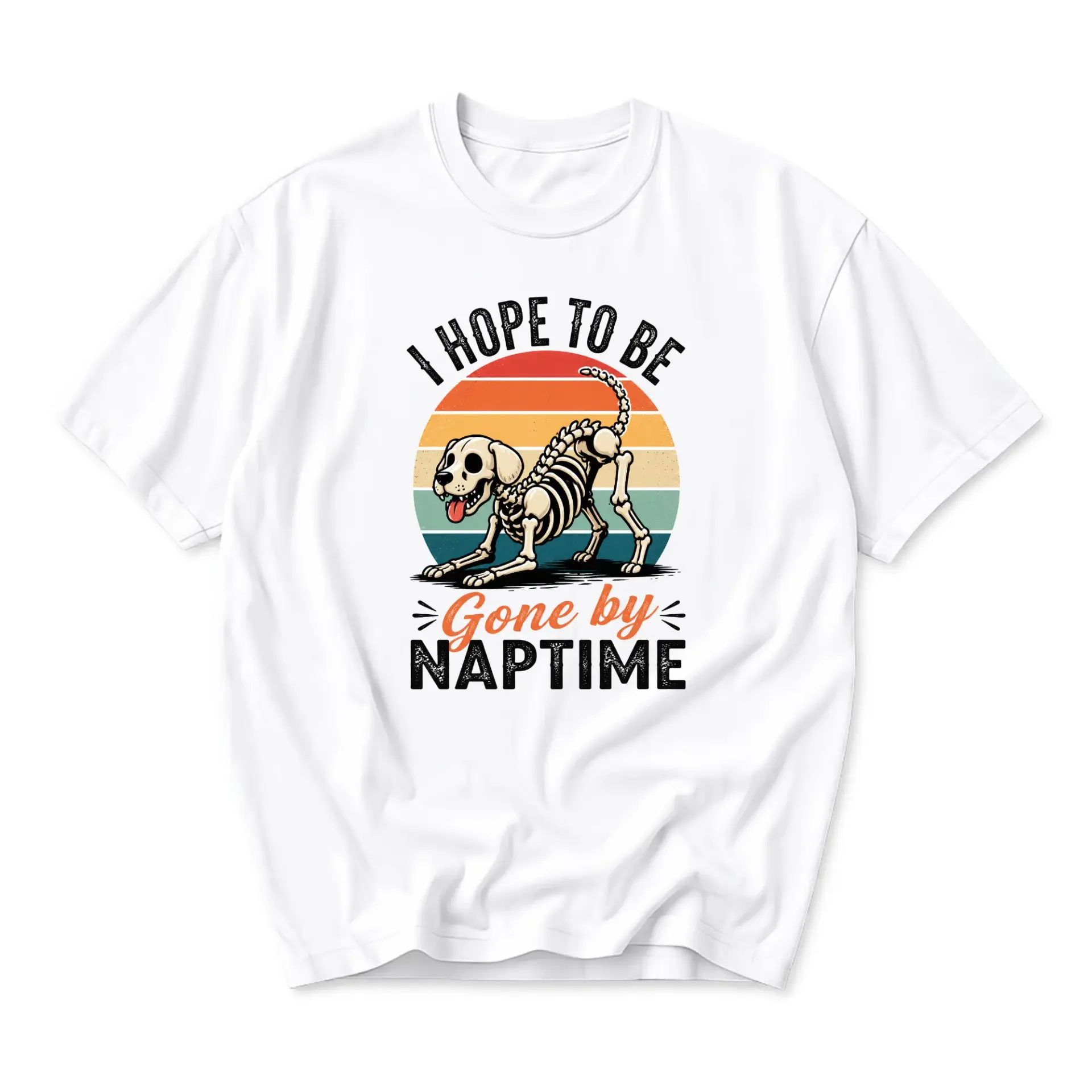 Funny Shirt I to Be Gone by Naptime Dog Skeleton Graphic Print Unisex