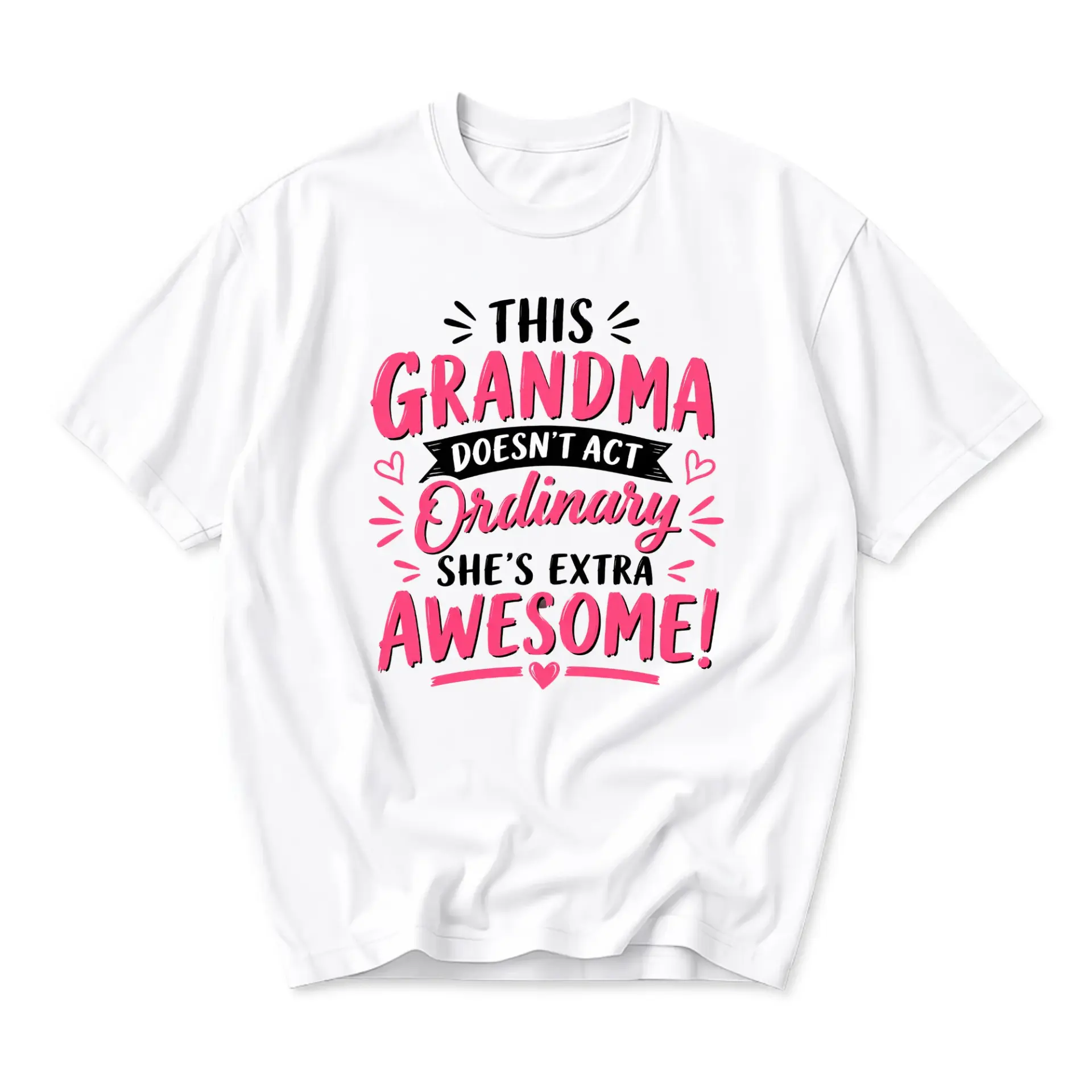 Funny Shirt This Grandma Does Not Act Ordinary Extra Awesome Graphic Tee