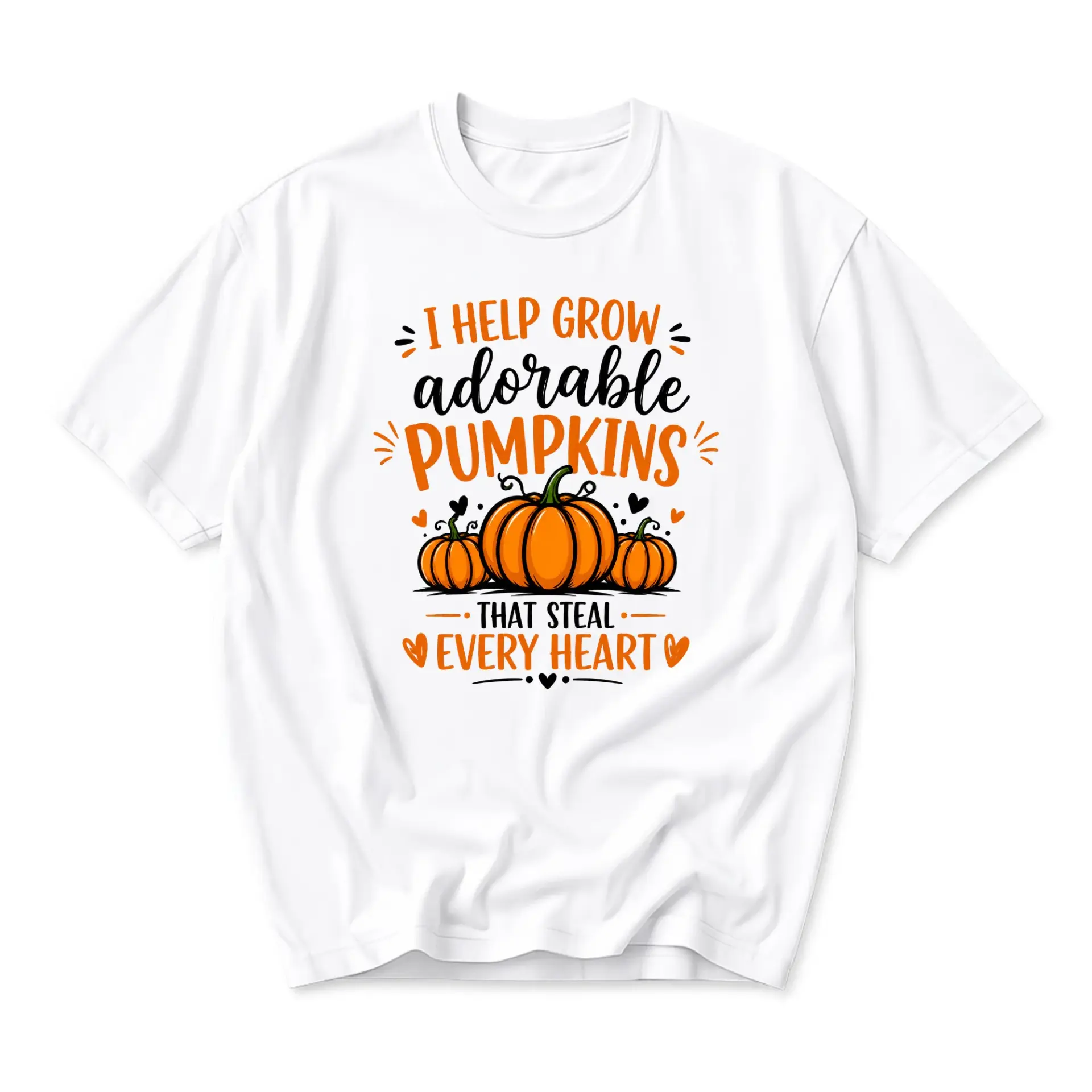 Funny Shirt I Help Grow Adorable Pumpkins That Steal Every Heart Graphic Tee Unisex Casual Fall Holiday Cotton Apparel