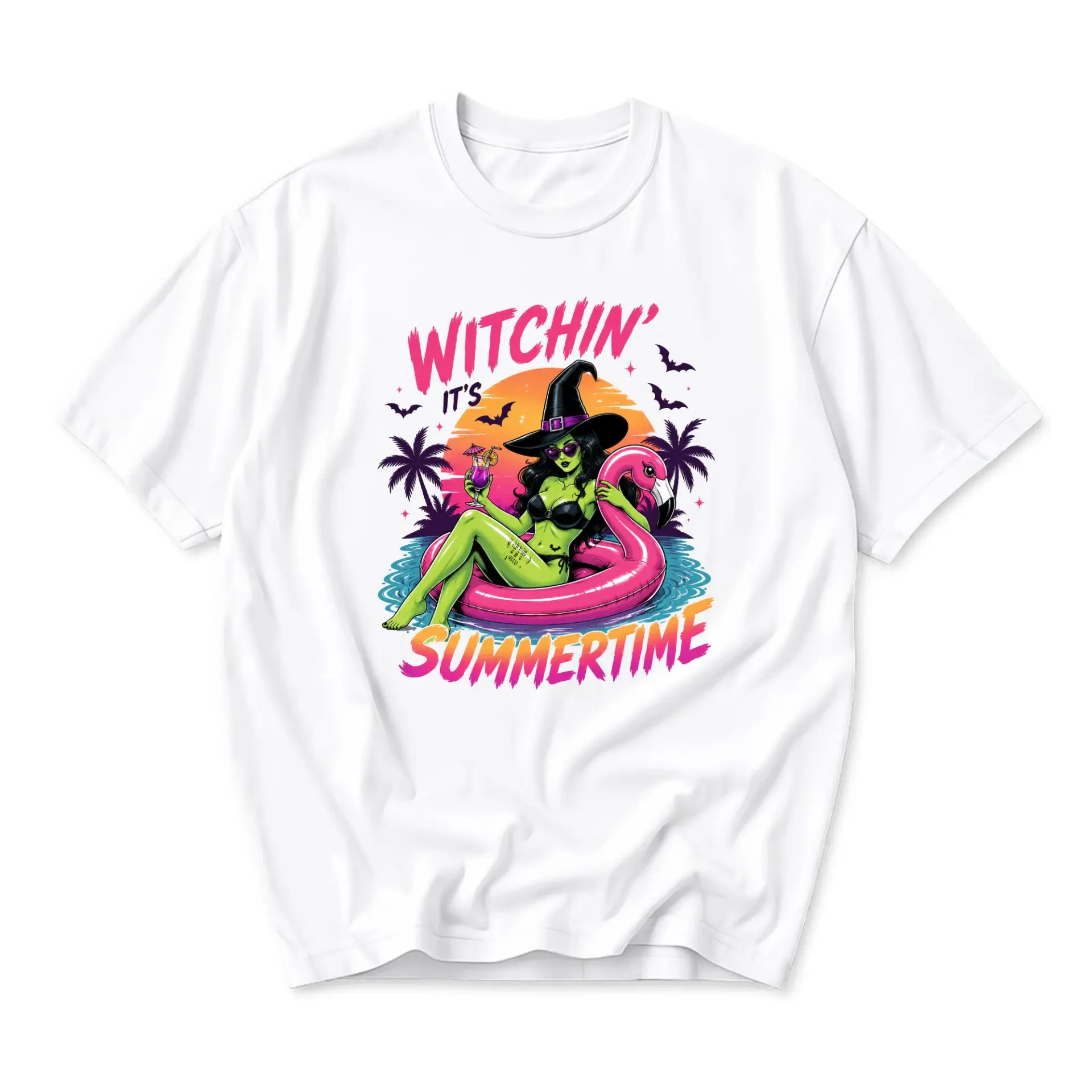 Graphic Tee Witchin It Is Summertimes Unisex Cotton Shirt Beach Pool Party Apparel Fun Fantasy Aesthetic Summer Outfit