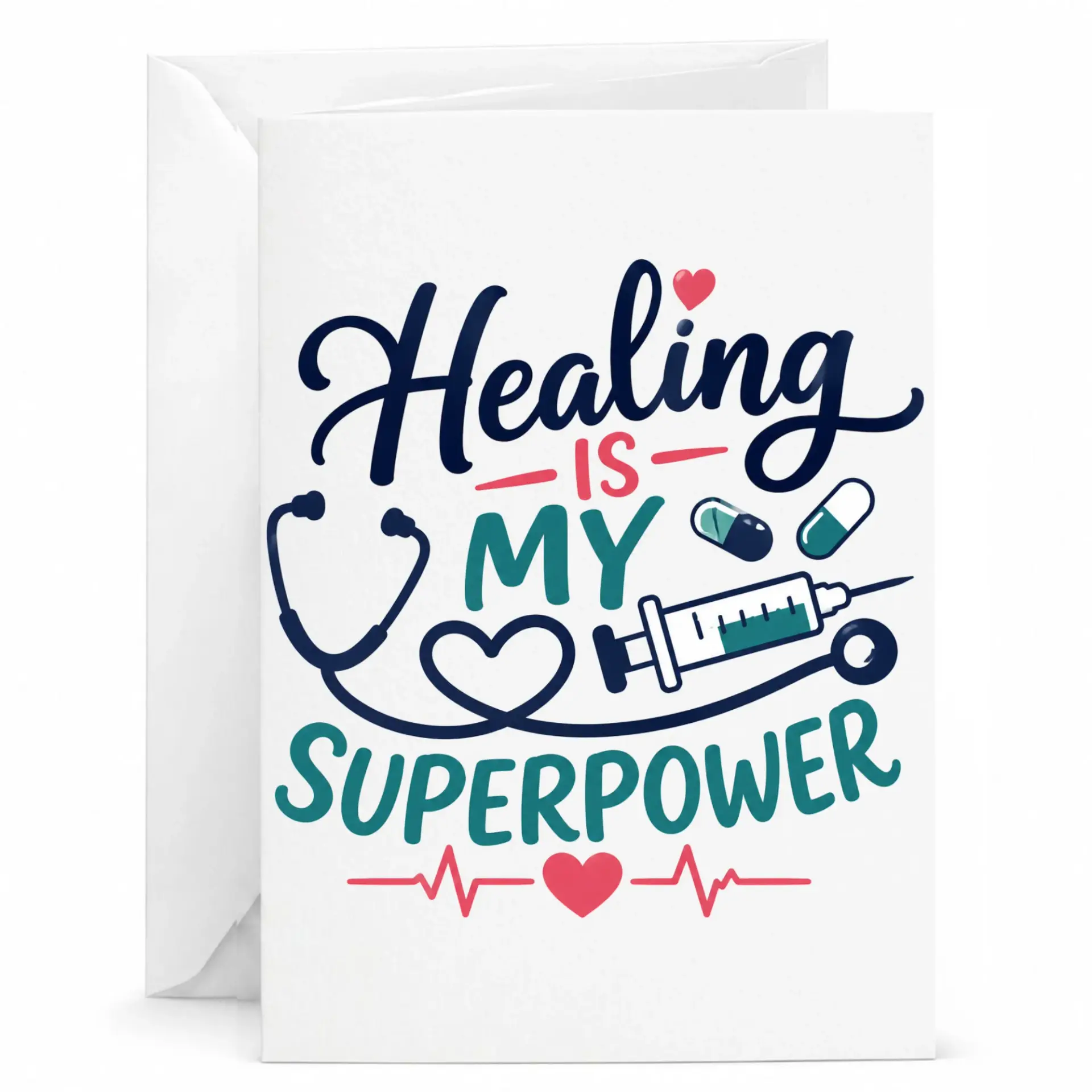 Greeting Card Healing Is My Superpower Medical Professional Appreciation Design for Doctors Nurses and Healthcare Workers