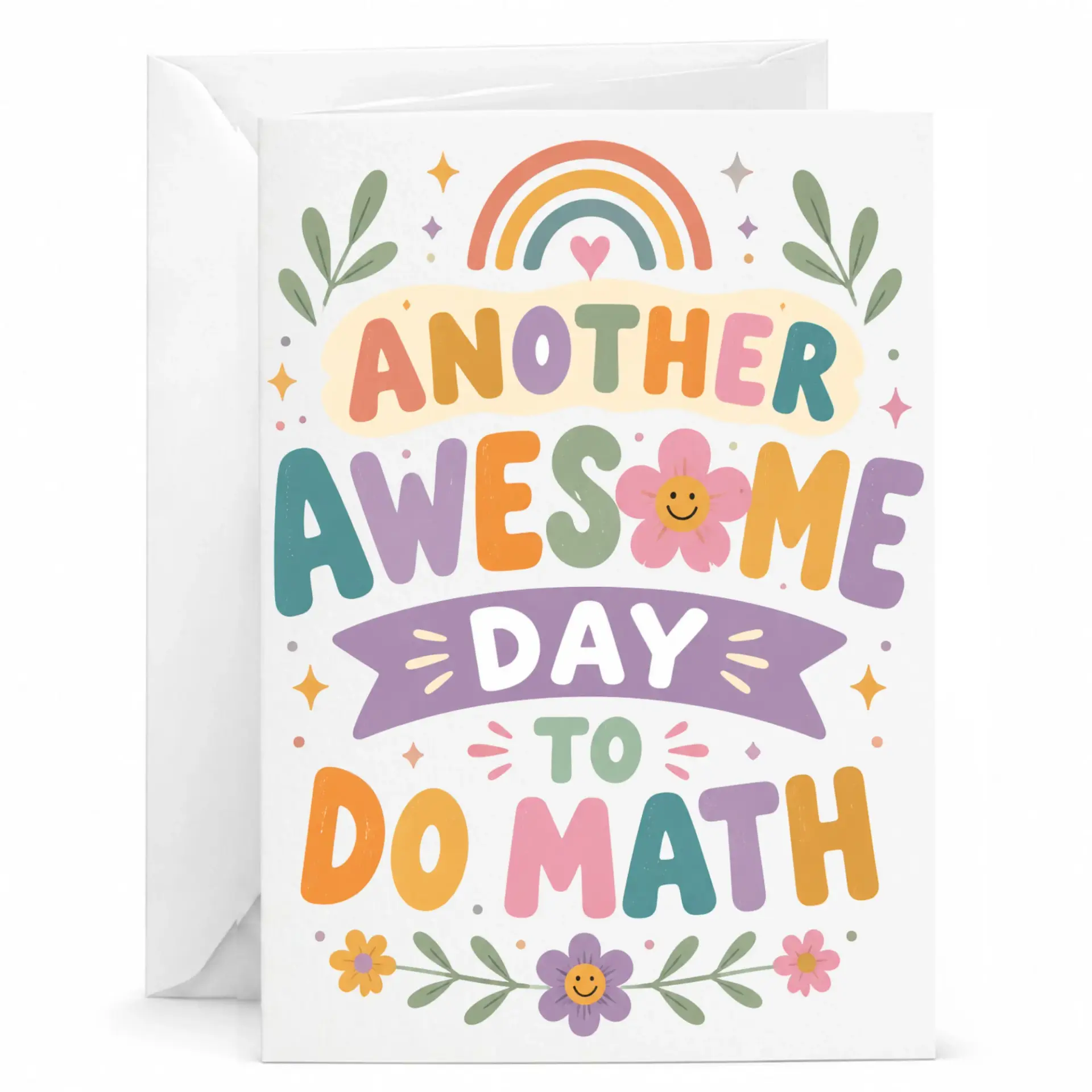 Funny Math Greeting Card Another Awesome Day to Do with Envelope for Encouragement and Appreciation