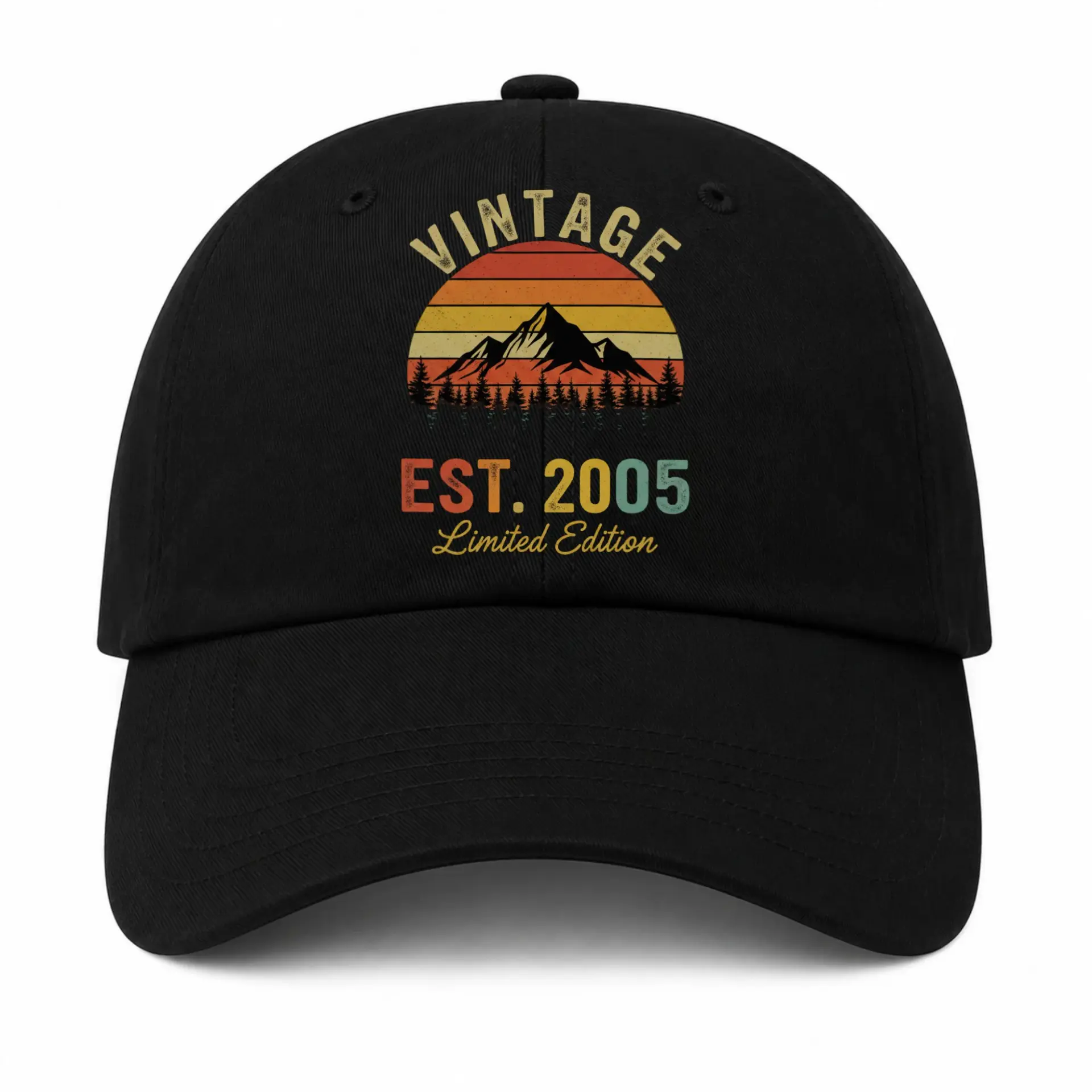 Baseball Cap Vintage Mountain Adventure Graphic Embroidered Dad Hat