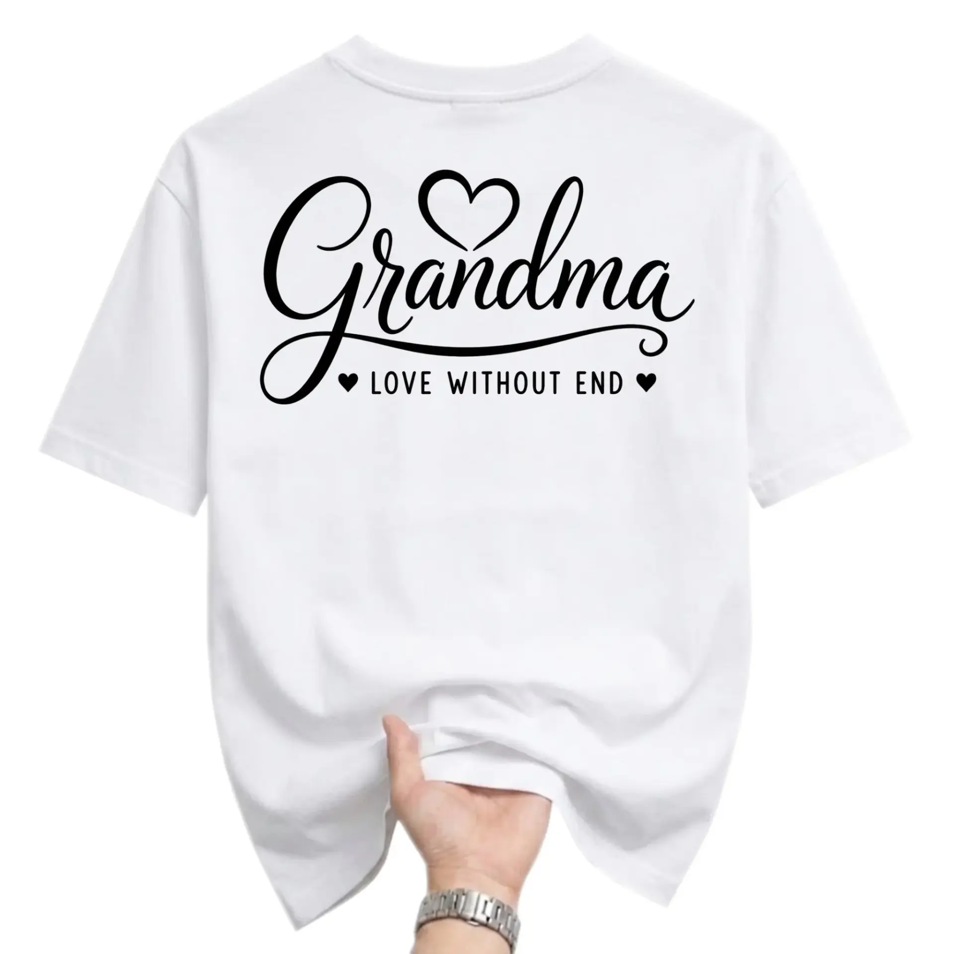 Graphic Tee Grandma Love Without Script Lettering Unisex Casual Short Sleeve Crew Neck Cotton Blend Shirt