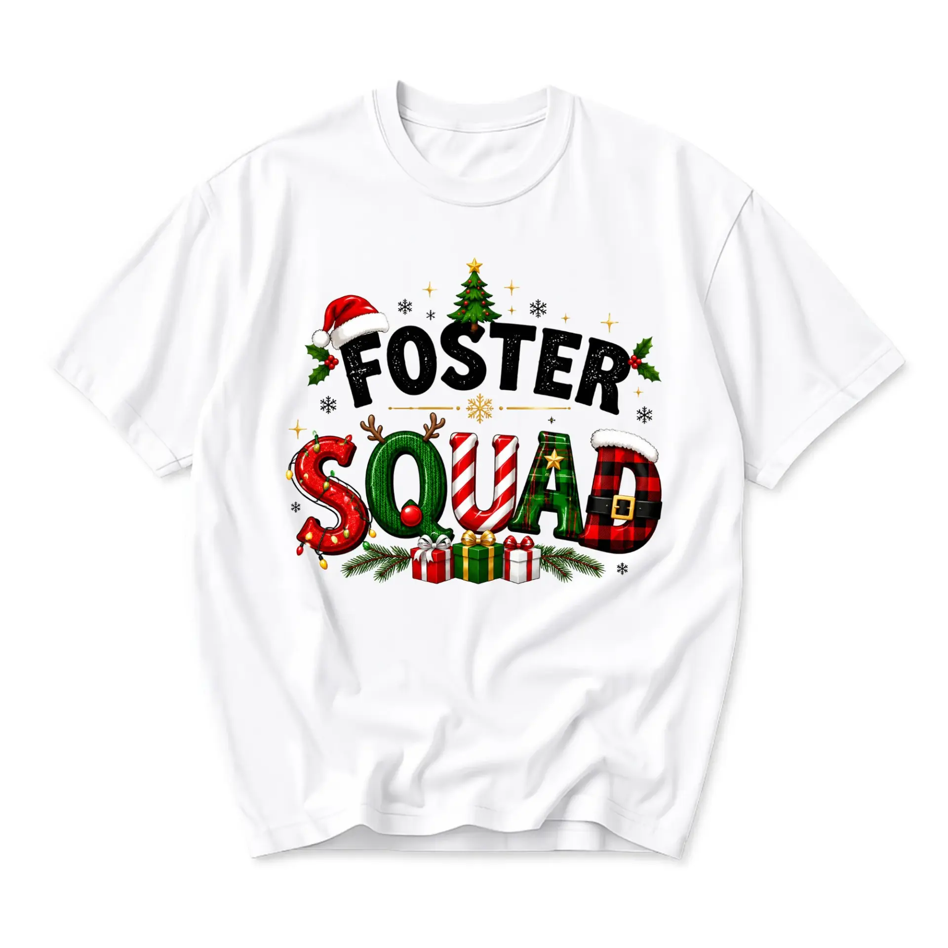 T-shirt Graphic Tee Foster Squad Christmas Holiday Season Apparel Casual