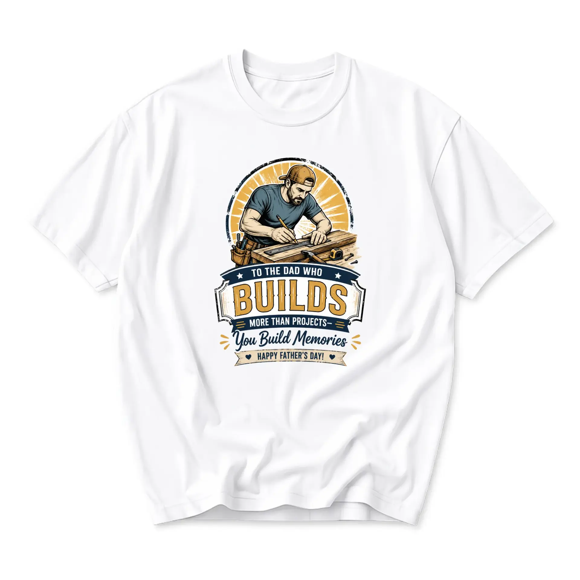 Funny Shirt to the Dad Who Builds Graphic Tee Unisex Casual Apparel for Everyday Comfort and Personal Style