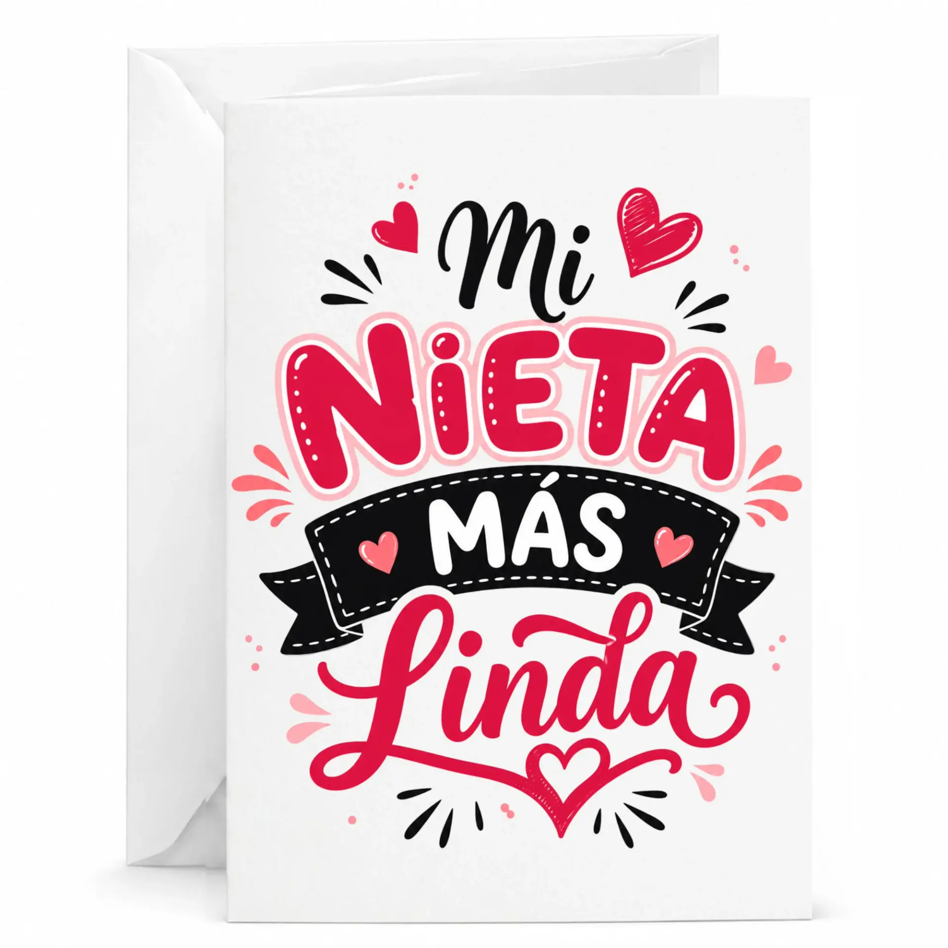 Greeting Card for Granddaughter Featuring Spanish Mi Nieta Más Linda Beautiful Design Special Occasions