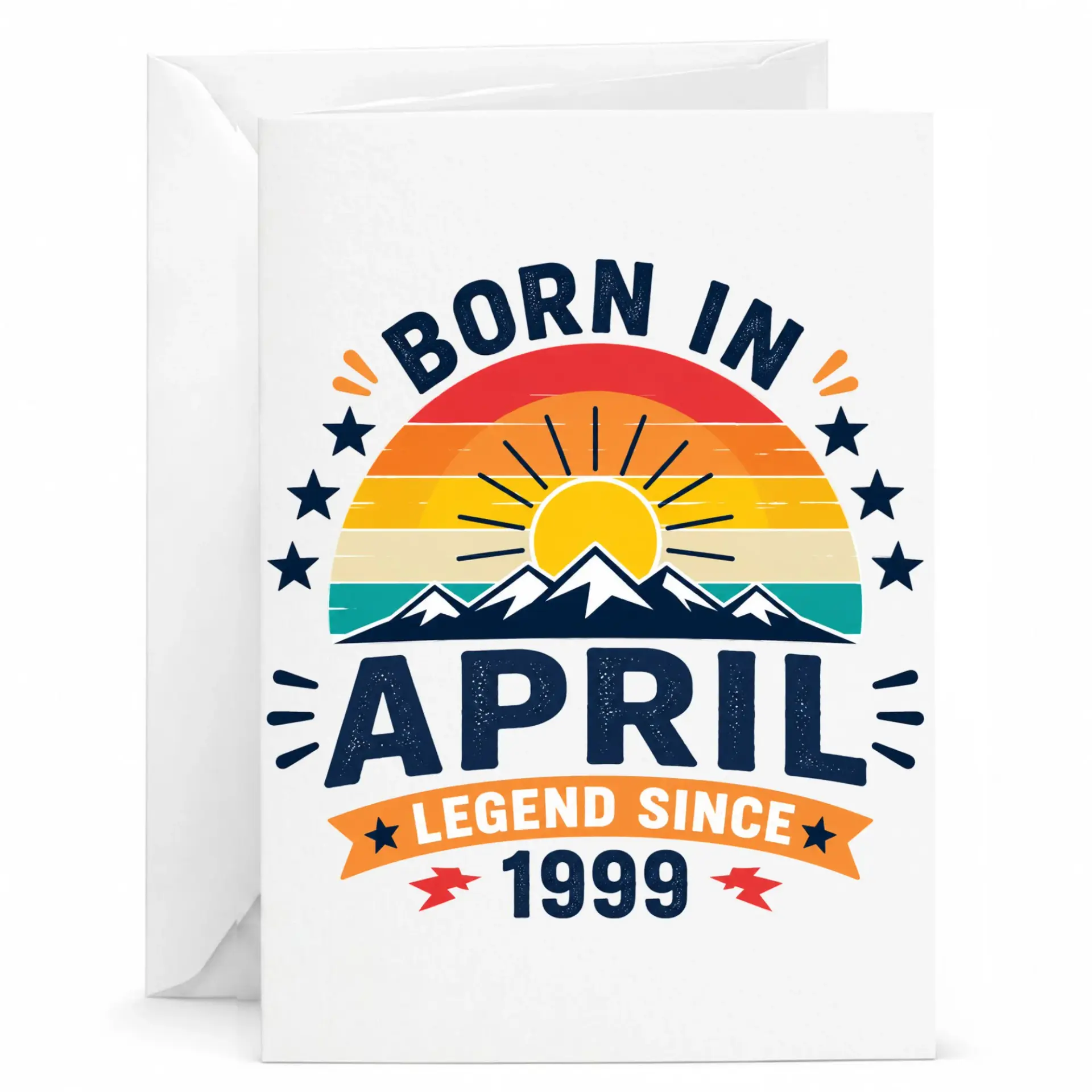 Birthday Card Born in April Legend Since 1999 Vintage Style Greeting Card for April Birthdays Anniversary Celebration
