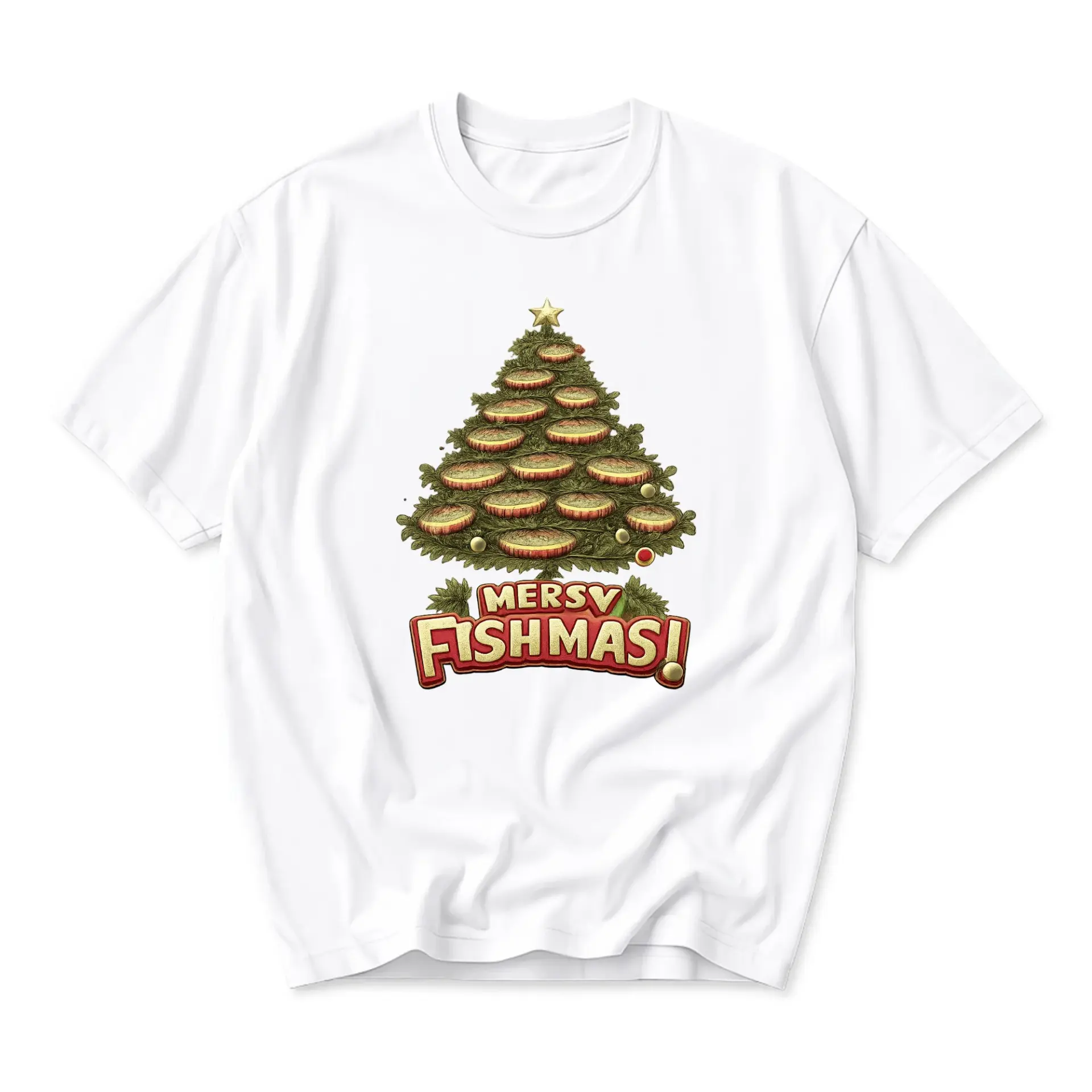 Funny Shirt Mersy Fishmas Holiday Graphic Tee Unisex Crew Neck Soft Cotton