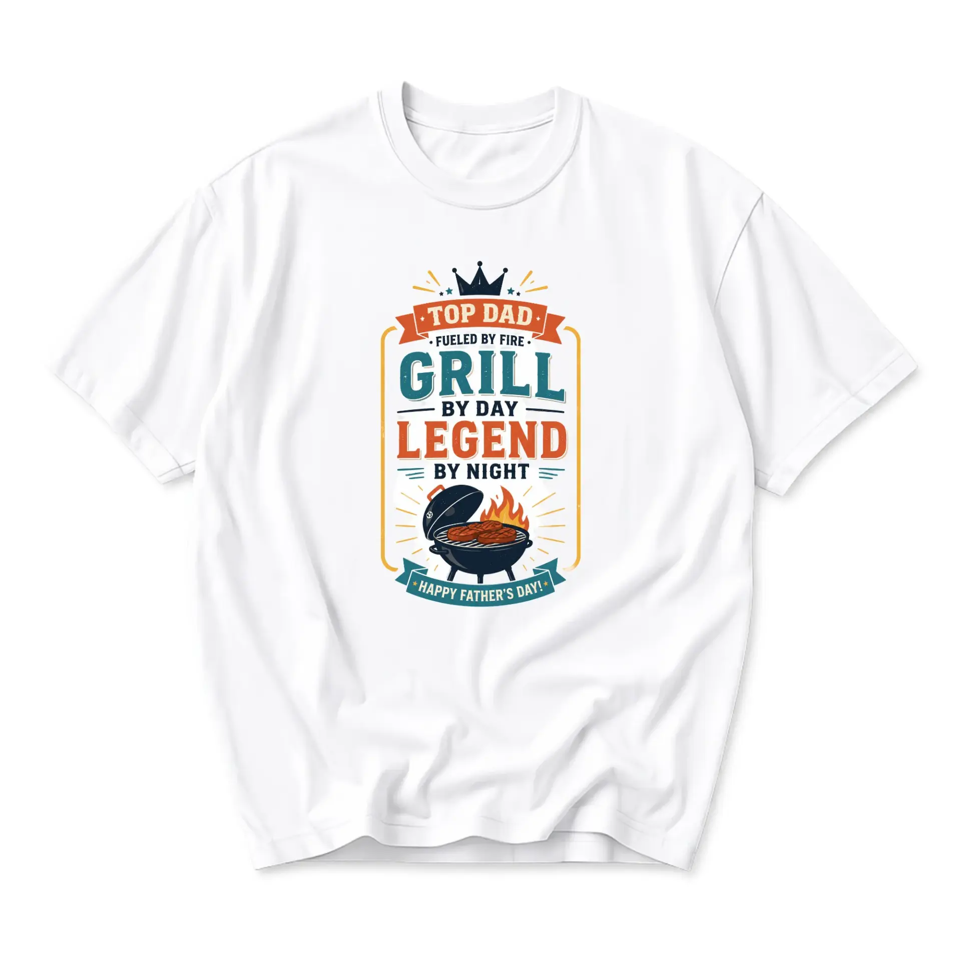 Funny Shirt Top Dad Grill by Day Legend by Night Graphic Tee Unisex Casual Short Sleeve Cotton Blend Crew Neck Apparel
