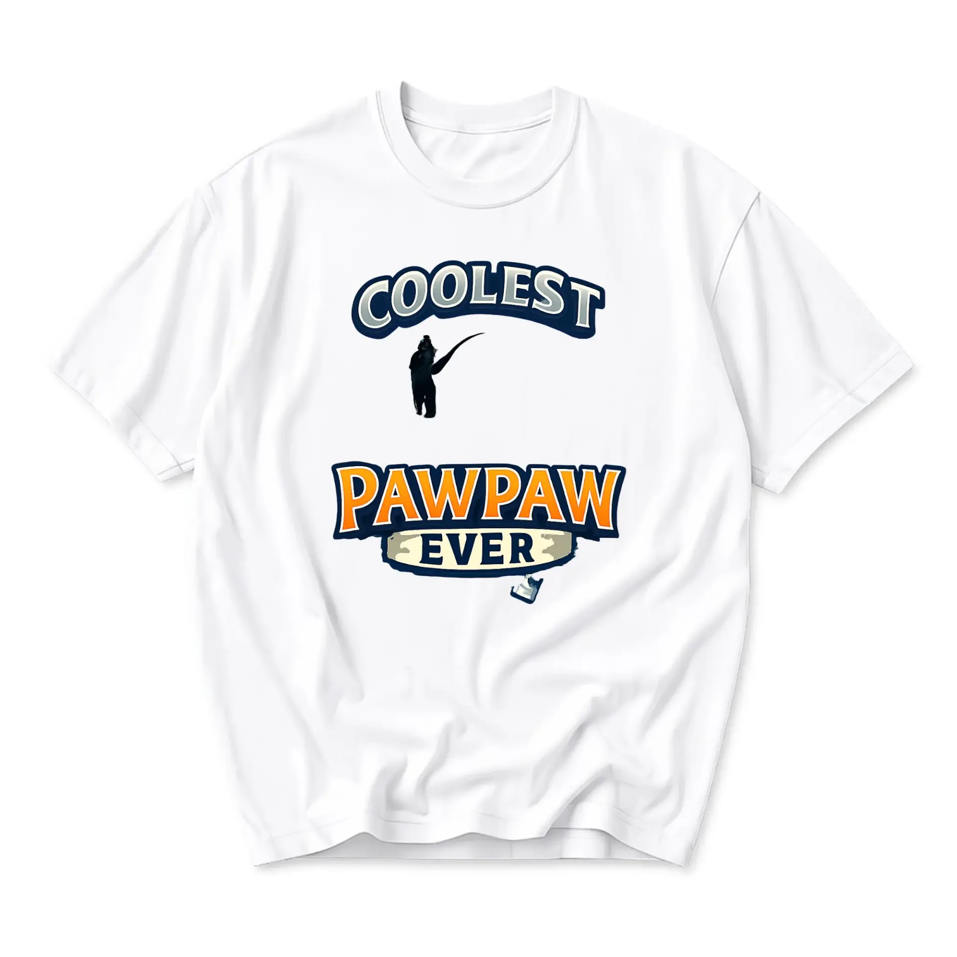 Funny Shirt Coolest Pawpaw Ever Fishing Graphic Tee Unisex Cotton Crew Neck Casual Short Sleeve Apparel for Everyday Wear