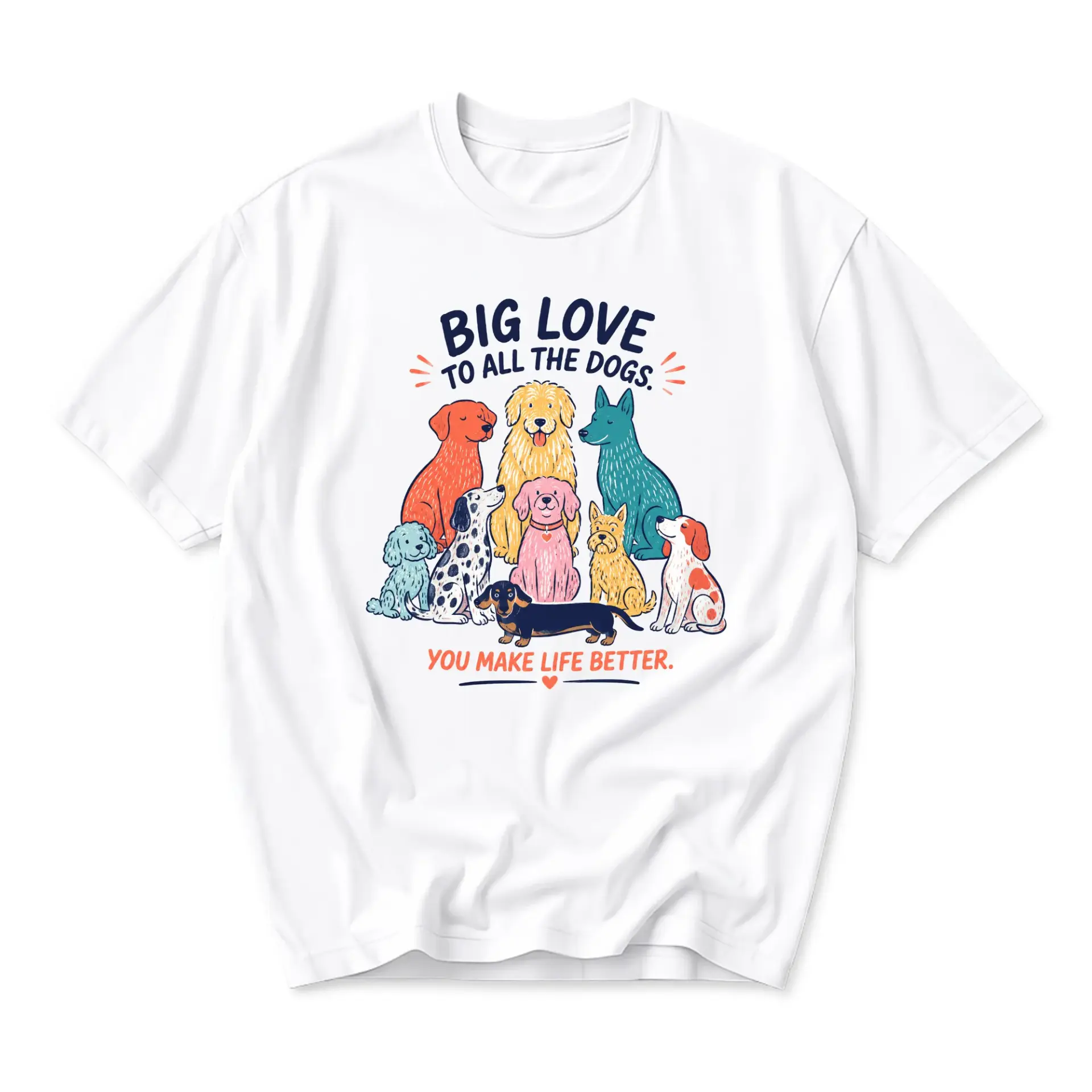 Graphic Tee Dog Lover Shirt Big Love the Unisex Cotton Blend Casual Apparel