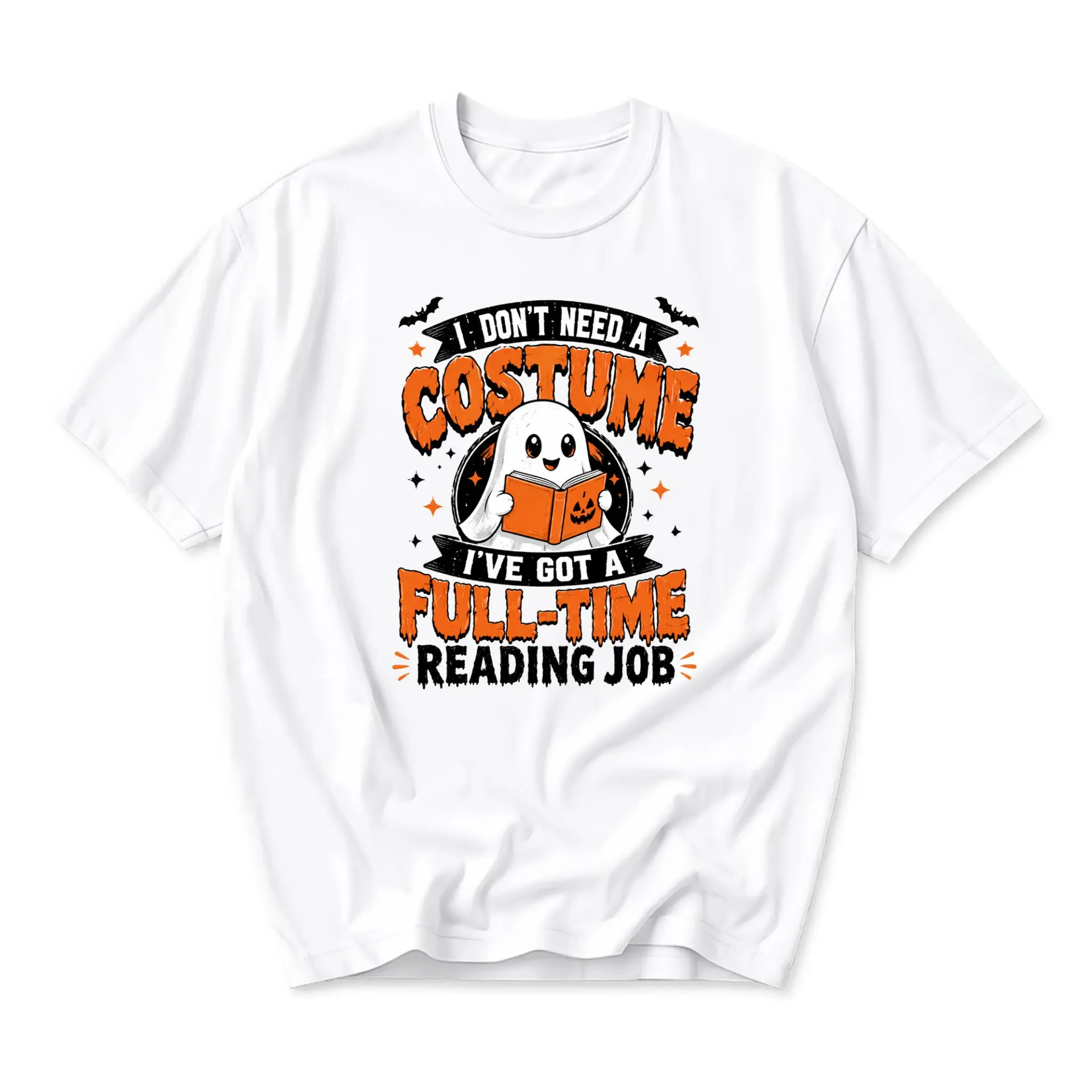 Funny Shirt I Dont Need a Costume I Have a Full Time Reading Job Graphic Tee Unisex Casual Apparel for Book Lovers