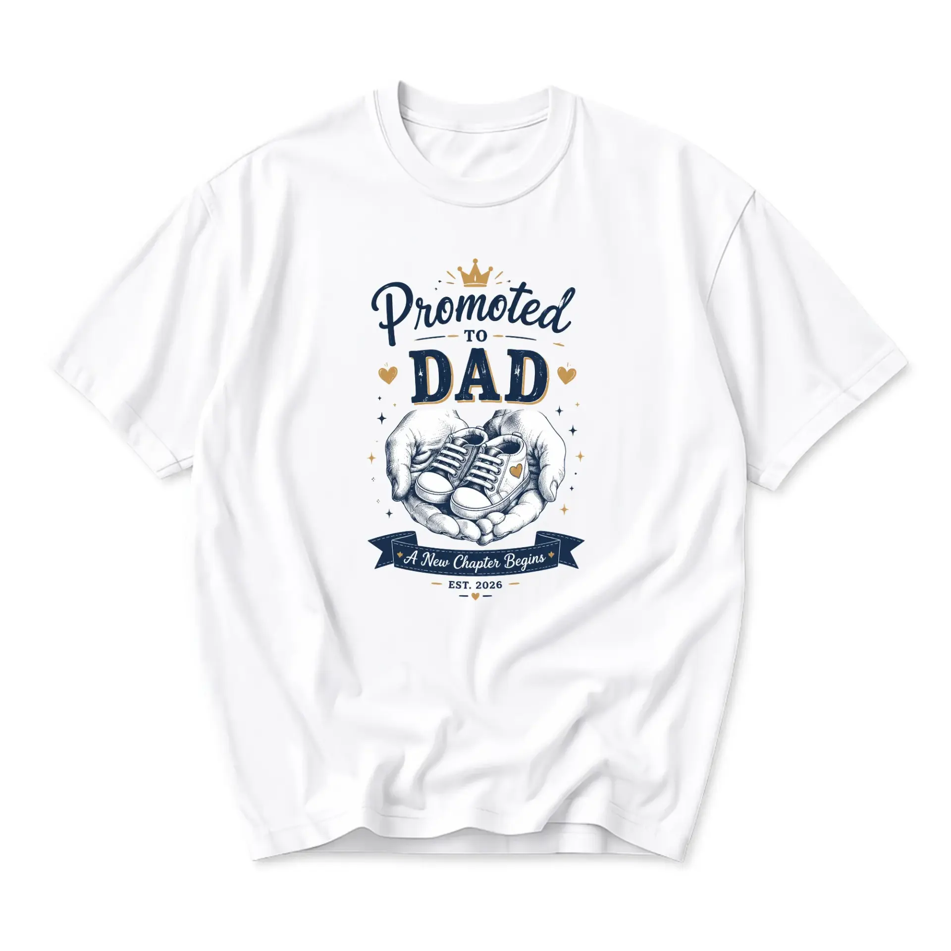 Funny Shirt Promoted to Dad Graphic Tee for Men New Father Gift Apparel Casual Cotton Crew Neck Unisex T-Shirt