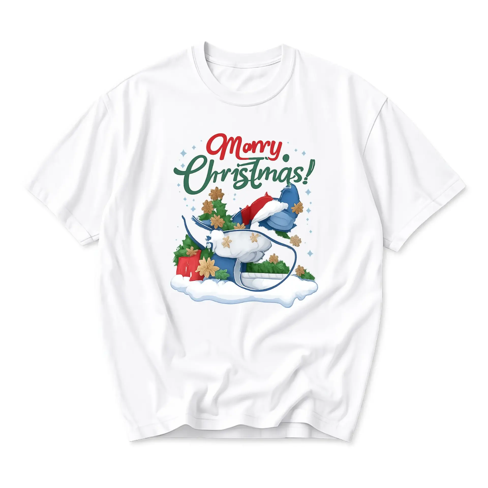 Funny Shirt Merry Christmas Sleigh Graphic Tee Unisex Casual Apparel for
