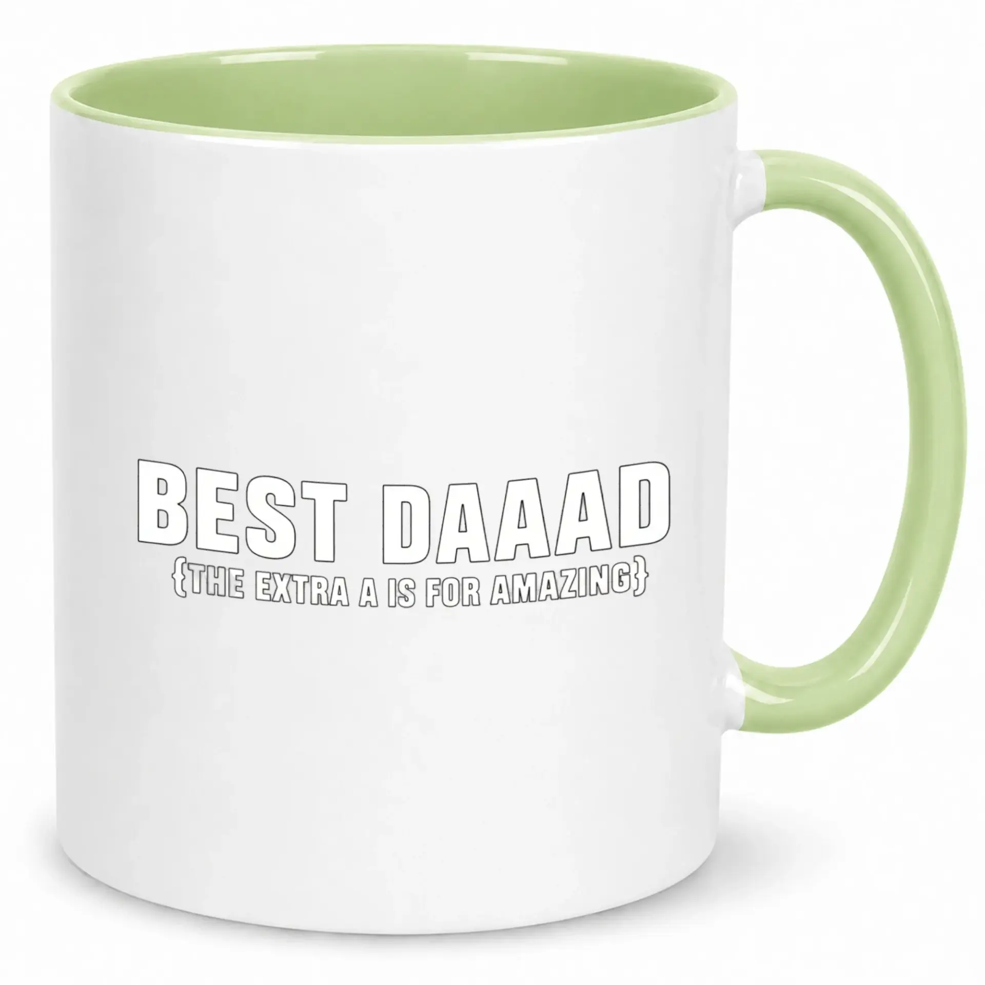 Funny Coffee Mug for Dad with Humorous 'best Daaad' Design 11 Oz or 15 Oz Ceramic Green Handle and Interior Father Gift