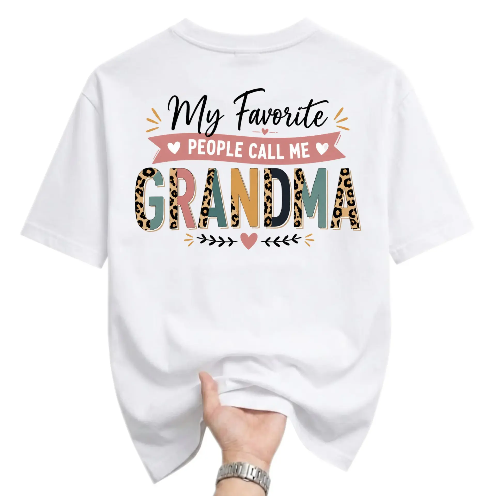 Graphic Tee My Favorite People Call Me Grandma Print Casual Unisex Crew