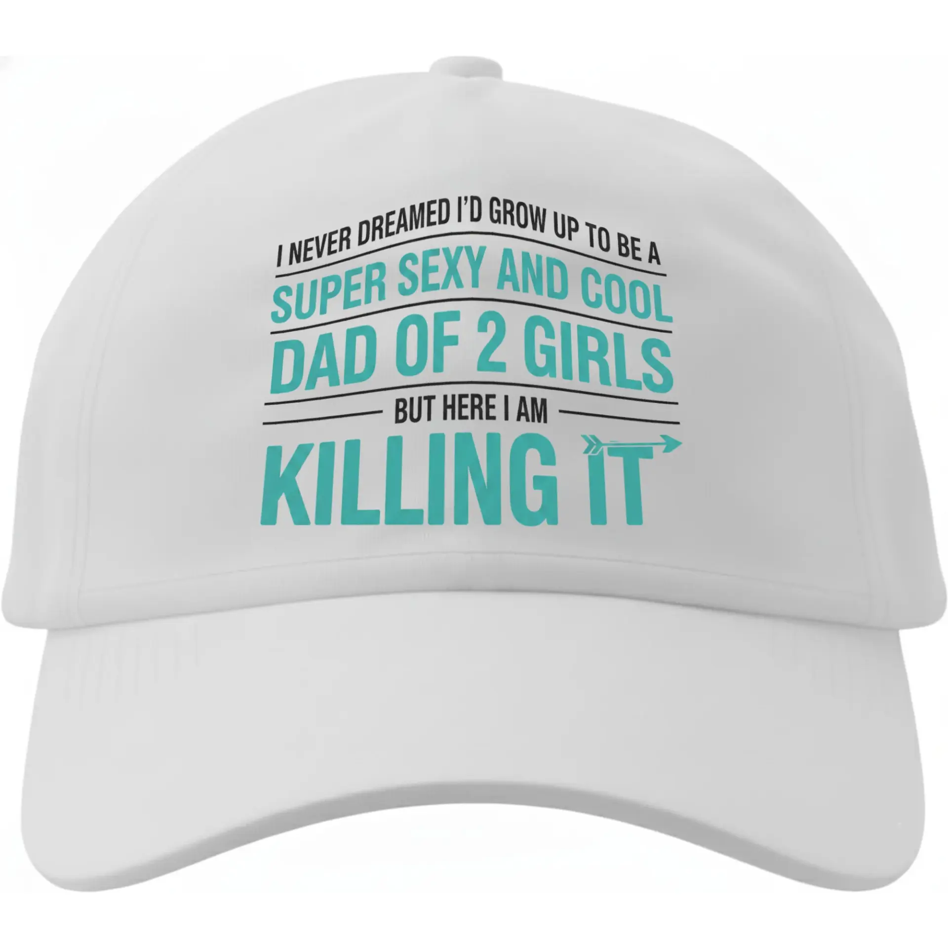 Dad Hat Funny Quote Baseball Cap for Proud Father of Two Girls Casual Cotton Adjustable Low Profile Structured Headwear