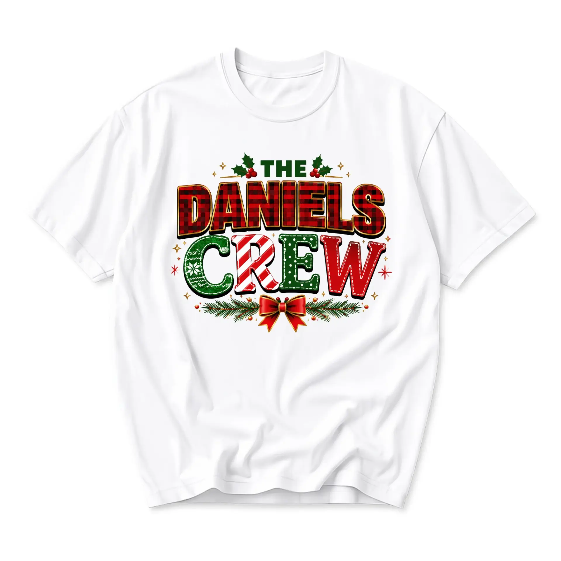 Graphic Tee the Daniels Crew Christmas Holiday Shirt Unisex Short Sleeve Casual Apparel for Festive Family Gathering