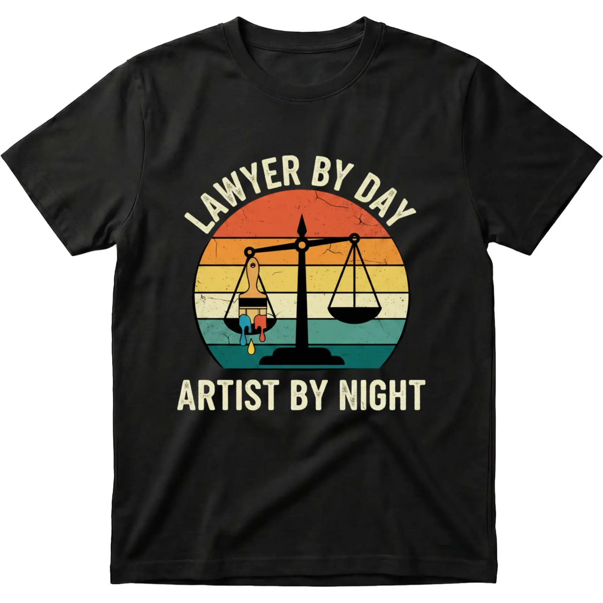 Graphic Tee Lawyer by Day by Night Unisex Crew Neck Short Sleeve Shirt for Legal Professionals