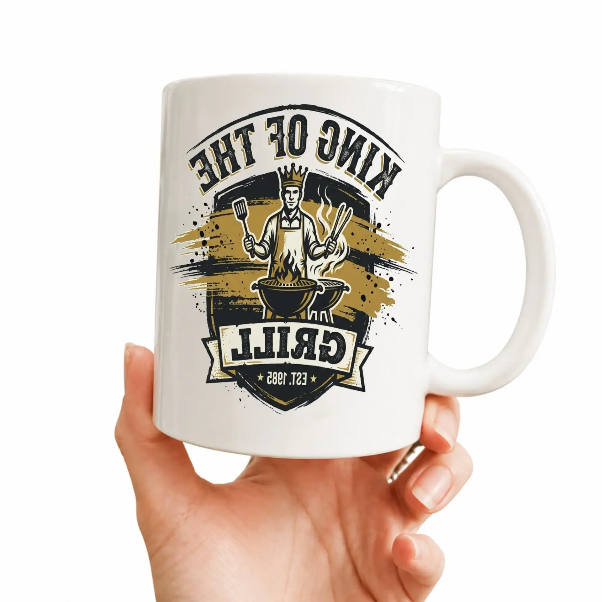 of the Grill Coffee Mug Blue Accent Design for Outdoor Cooking Enthusiasts and Barbecue Lovers Gift Drinkware