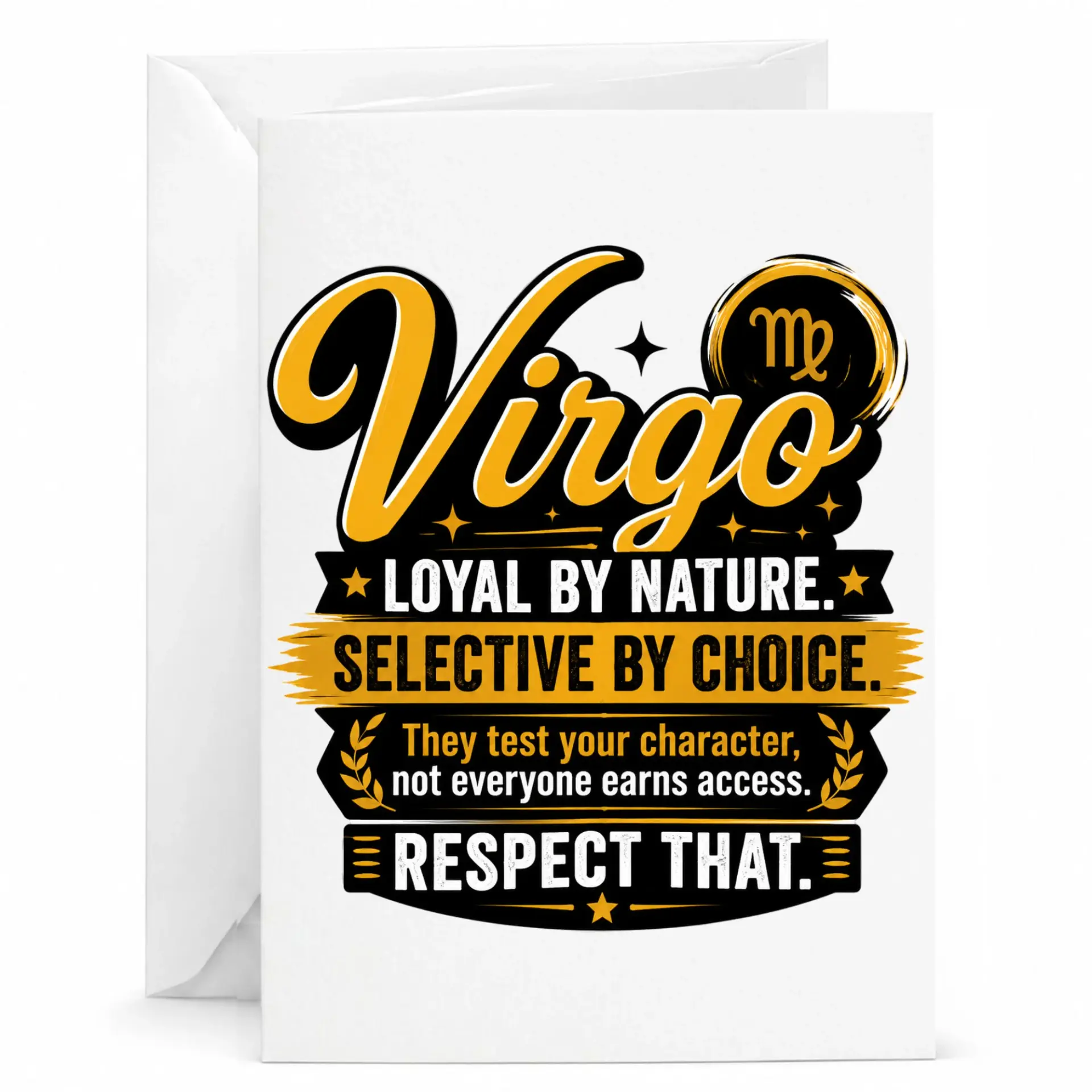 Greeting Card Virgo Loyal by Nature Selective by Choice Astrology Themed Stationery for Birthdays and Special Occasions