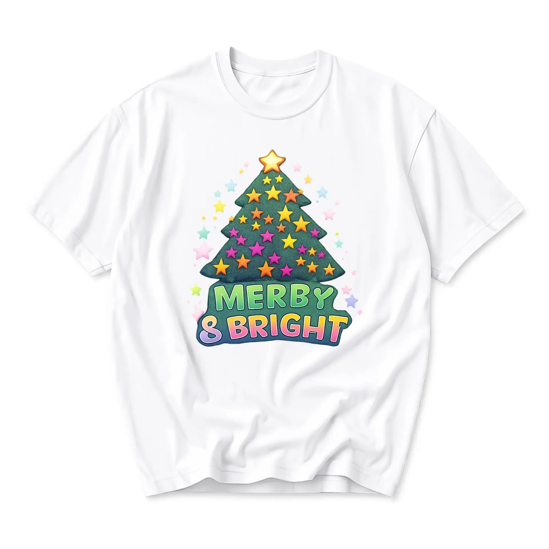 Funny Shirt Merby and Bright Graphic Tee Unisex Crew Neck Holiday Apparel