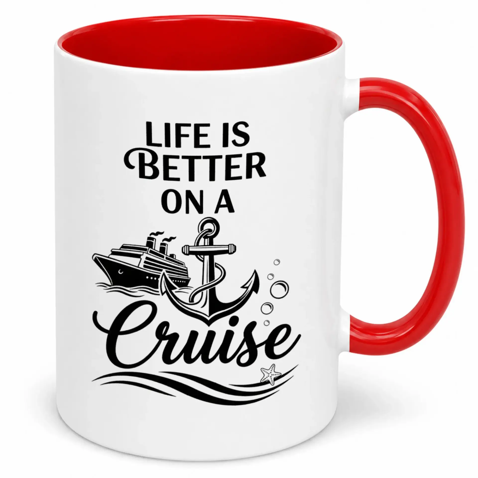 Funny Cruise Lover Ceramic Coffee Mug "life Is Better on a Cruise" Ship Themed Drinkware Gift for Travel Enthusiasts