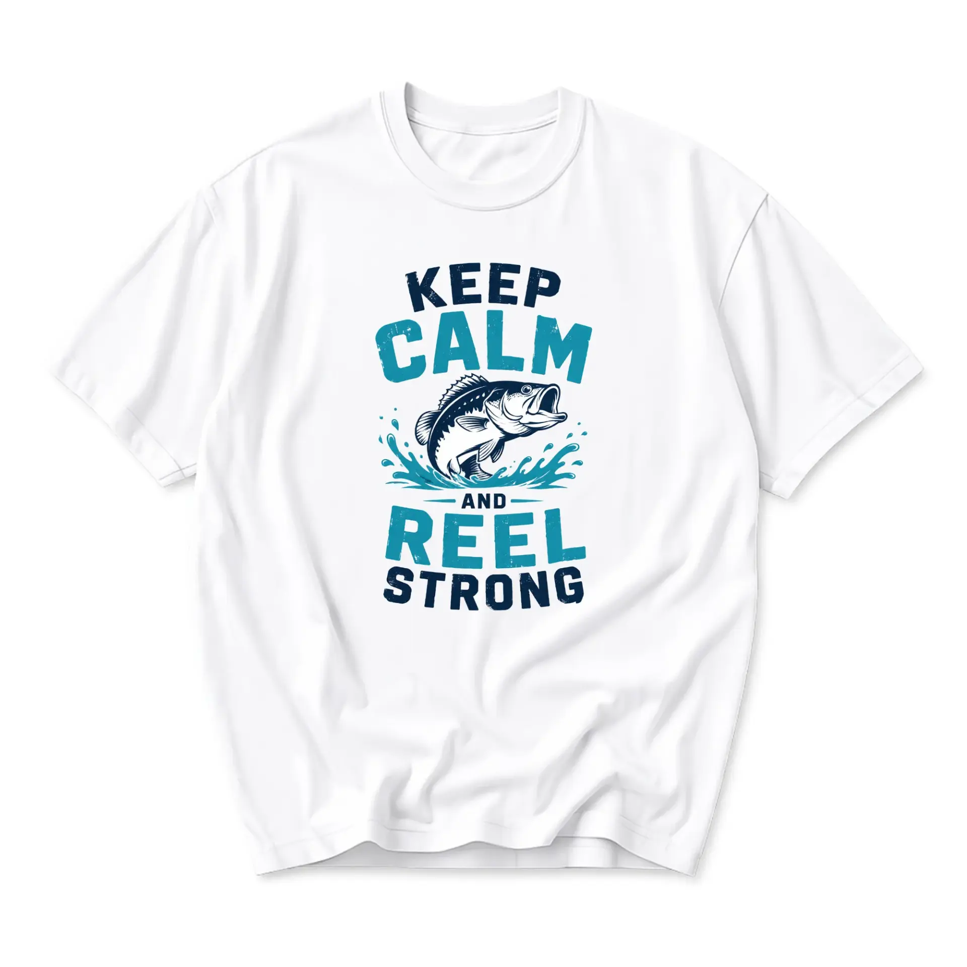 Graphic Tee Keep Calm and Reel Strong Fishing Shirt for Men Women Casual