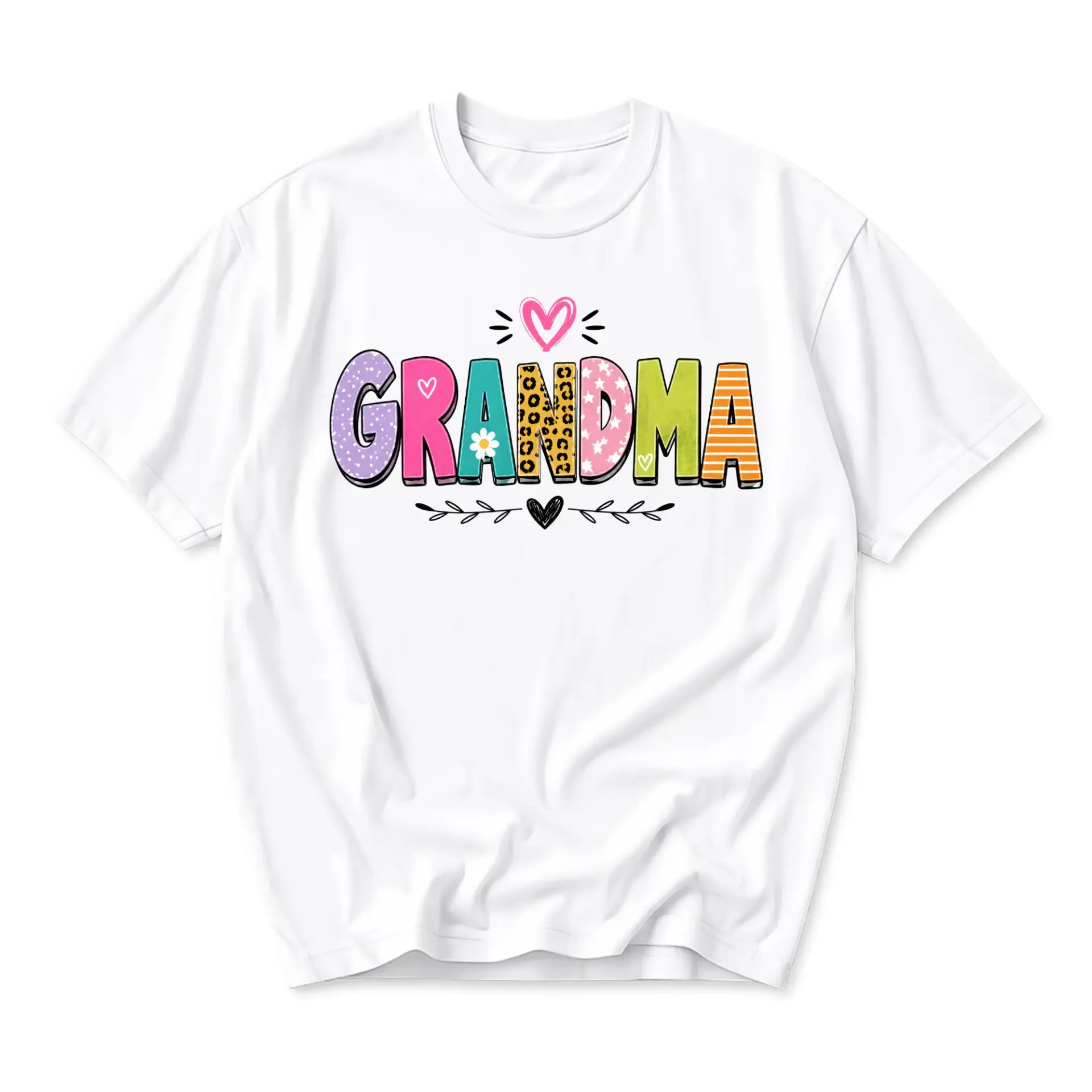 Graphic Tee Grandma Colorful Lettering Unisex Casual Short Sleeve Shirt