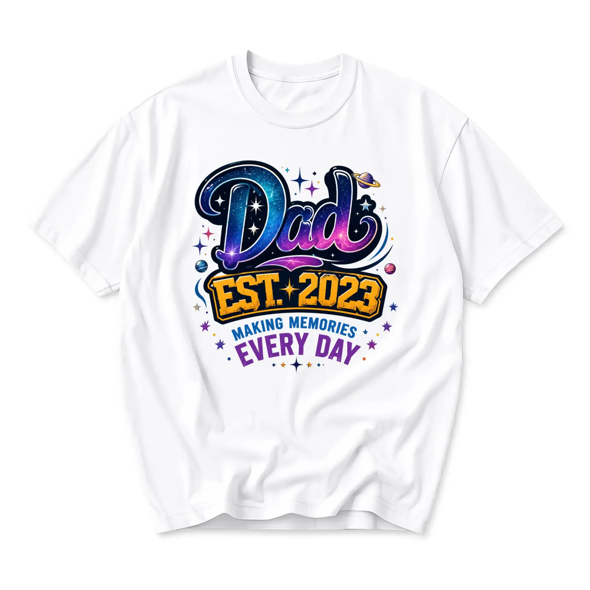 Graphic Tee Dad Est 2023 Making Memories Every Day Unisex Shirt for Casual Everyday Wear and Thoughtful Gift Giving