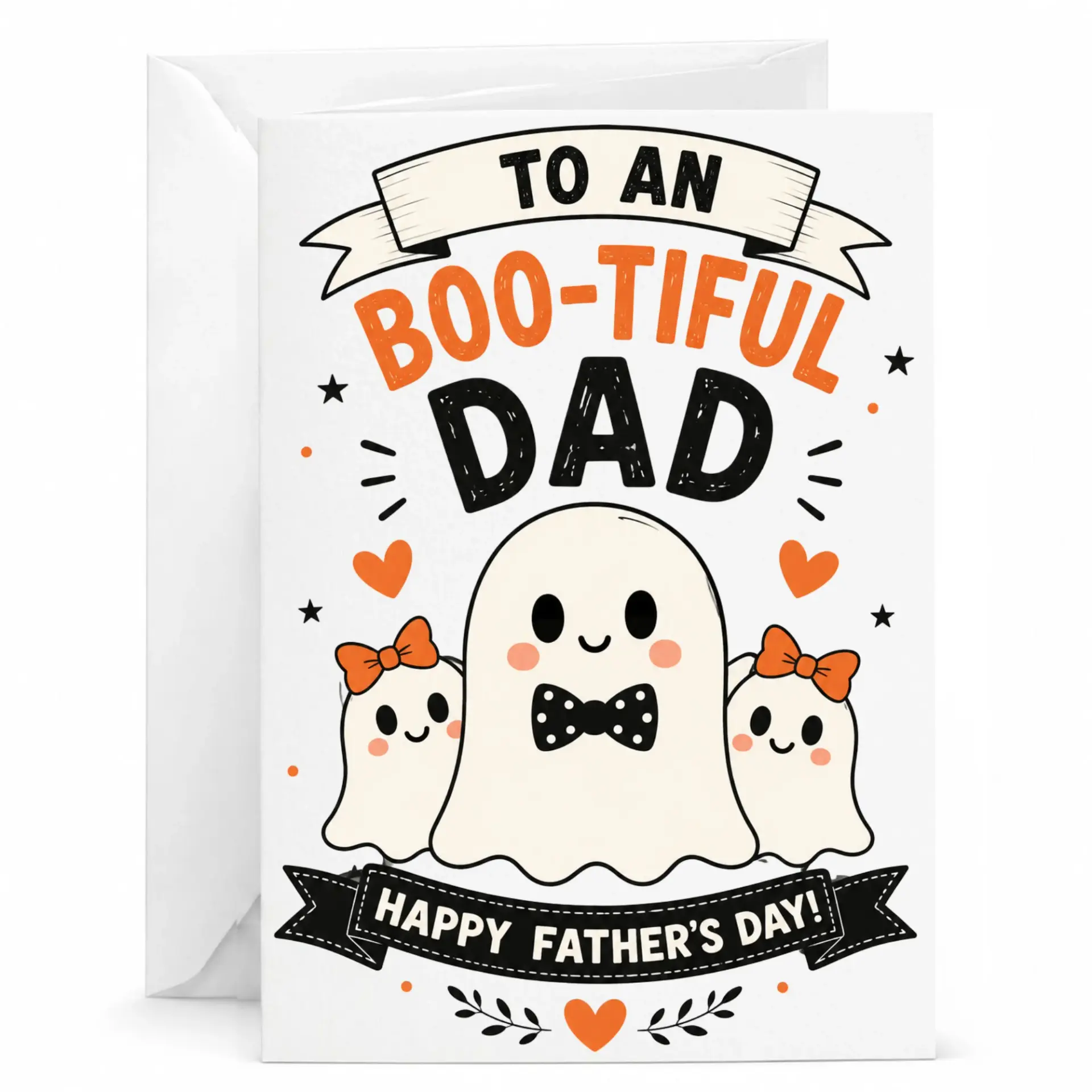 Funny Greeting Card for Dad Boo-Tiful Father Day Humor with Envelope Heartfelt Holiday Wishes