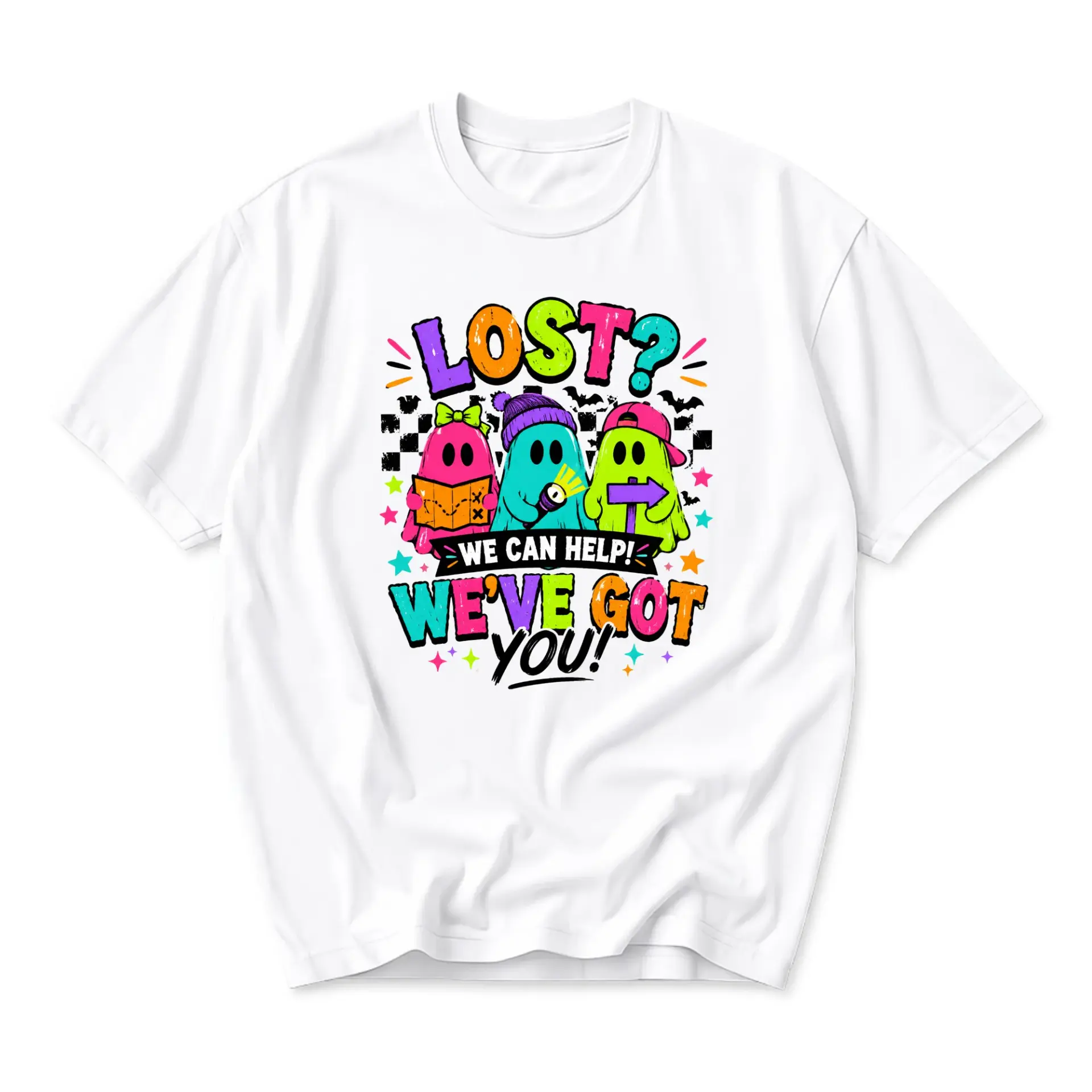 Funny Shirt Lost We Can Help Graphic Tee Unisex Crew Neck Short Sleeve Casual Cotton Blend Top for Everyday Wear