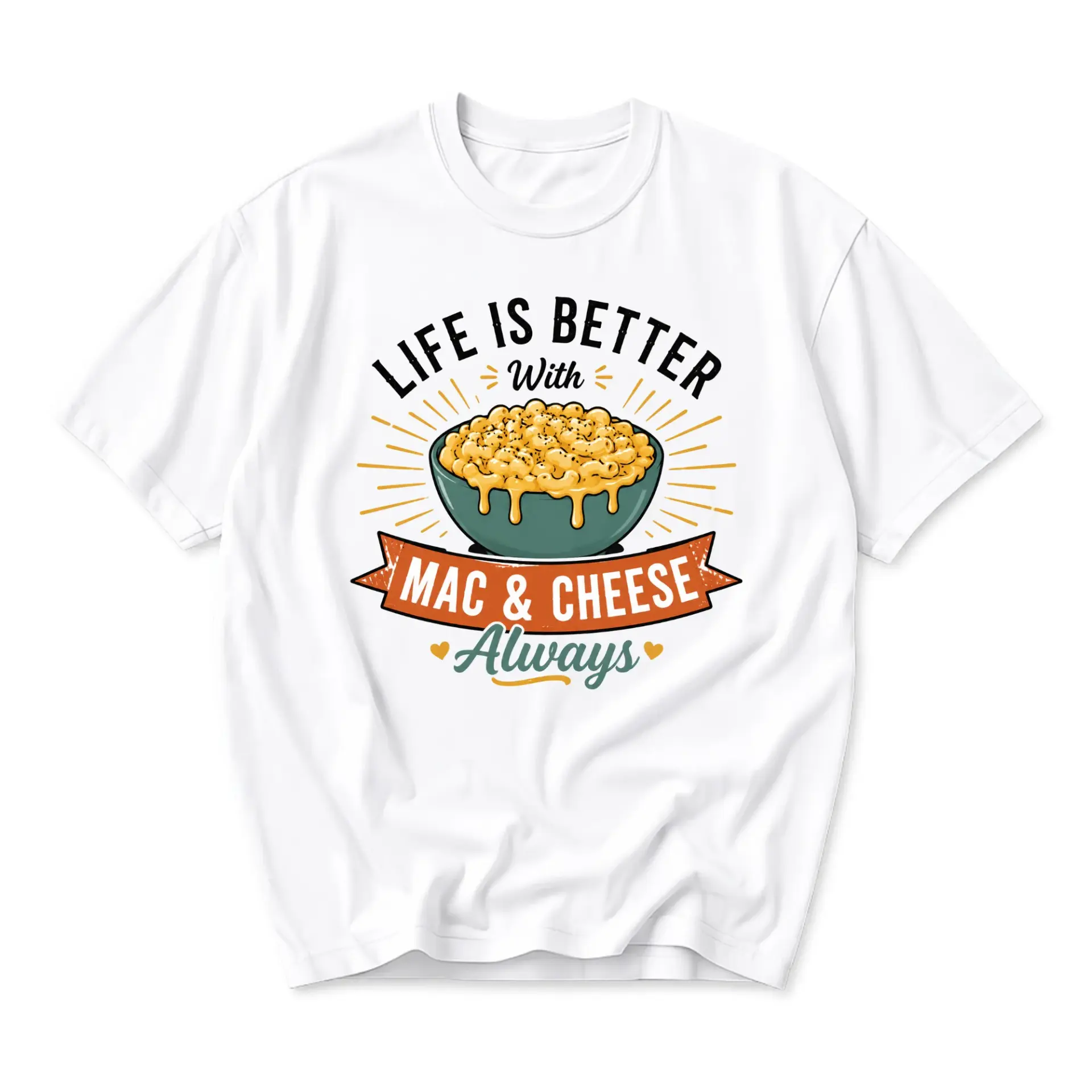 Funny Shirt Life Is Better with and Cheese Graphic Tee Unisex Casual Crew