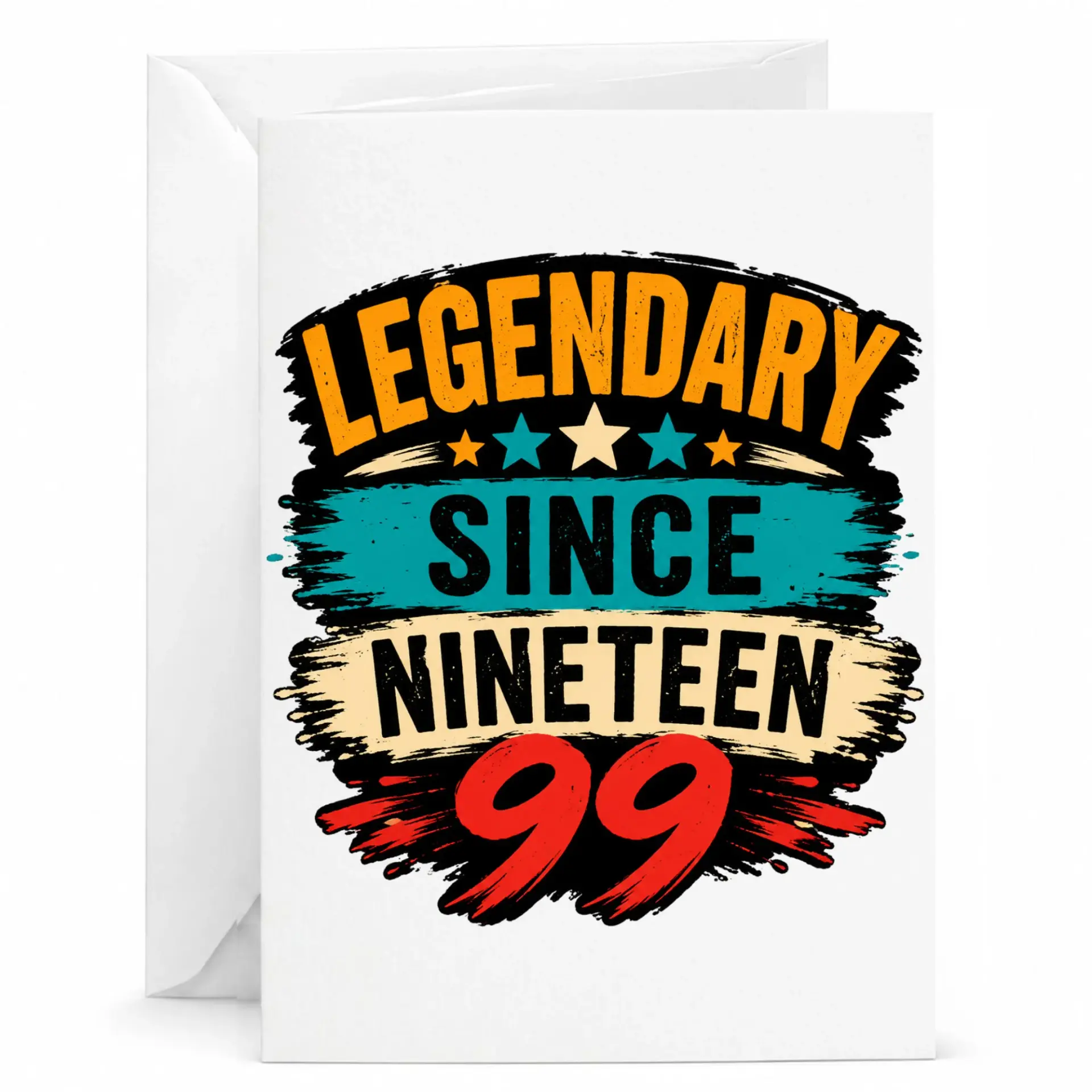 Birthday Card Legendary Since Nineteen 99 Funny Vintage Style Greeting Card for Milestone Celebration Milestone Gift