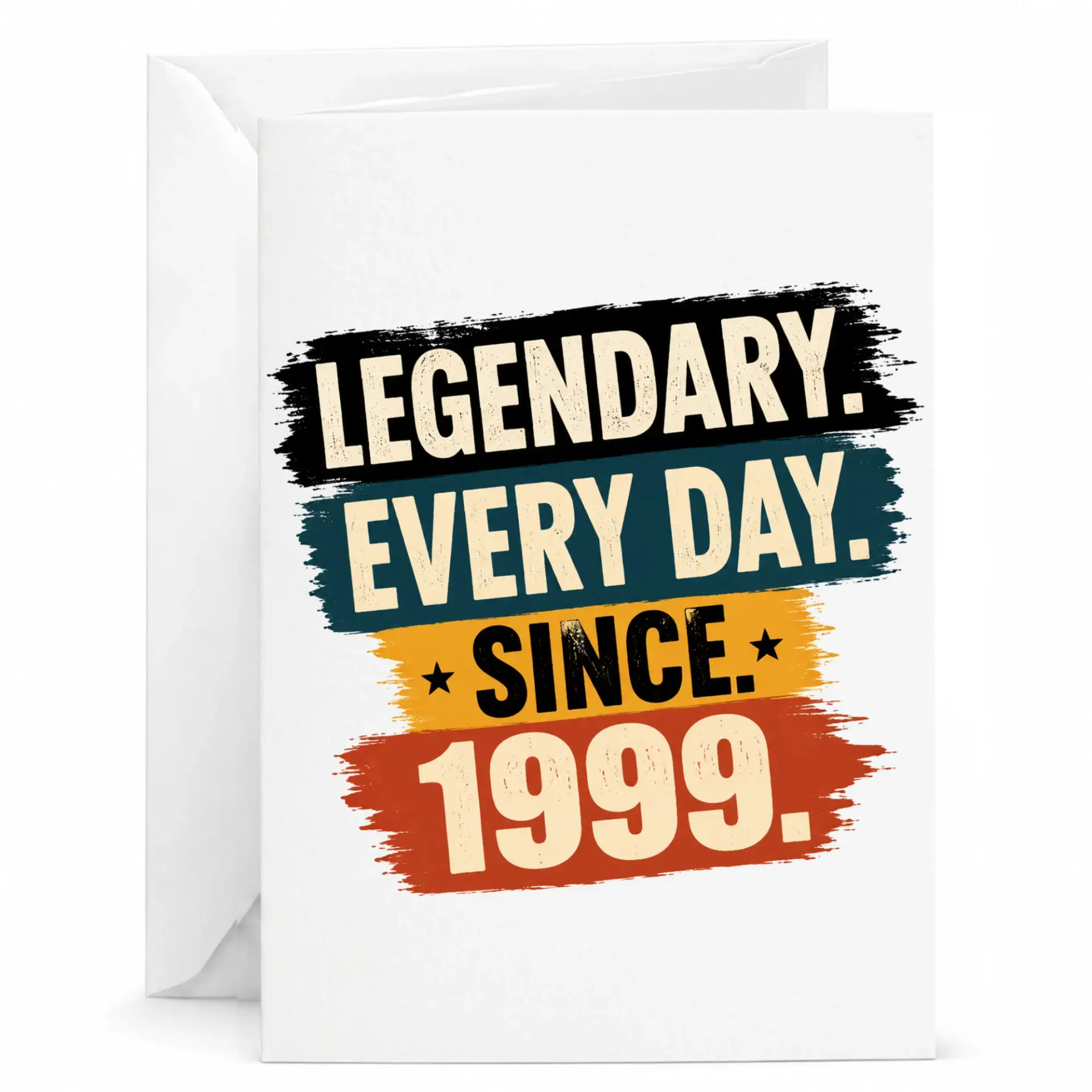 Birthday Card Legendary Every Day Since 1999 Vintage Style Greeting Card for Milestones and Special Year Celebrations