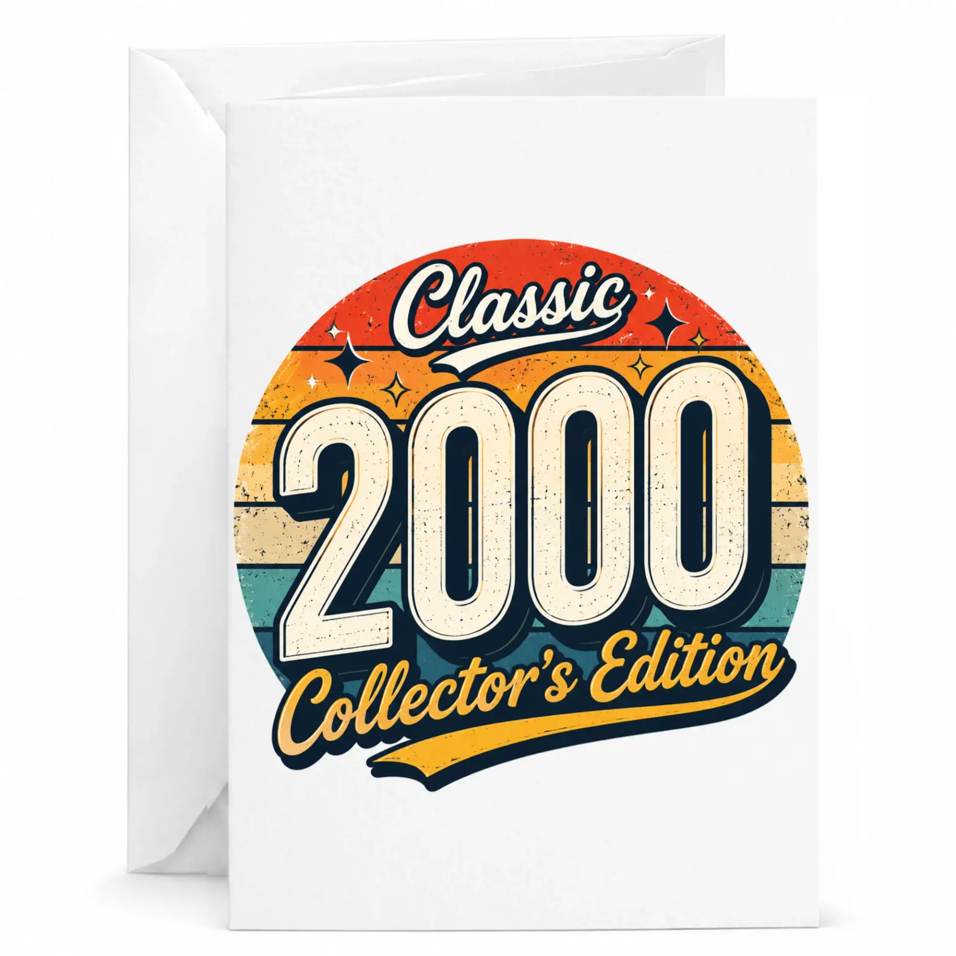 Birthday Card Classic 2000 Collector Edition Greeting Card Retro Vintage Style Celebration Stationery for Milestone Year